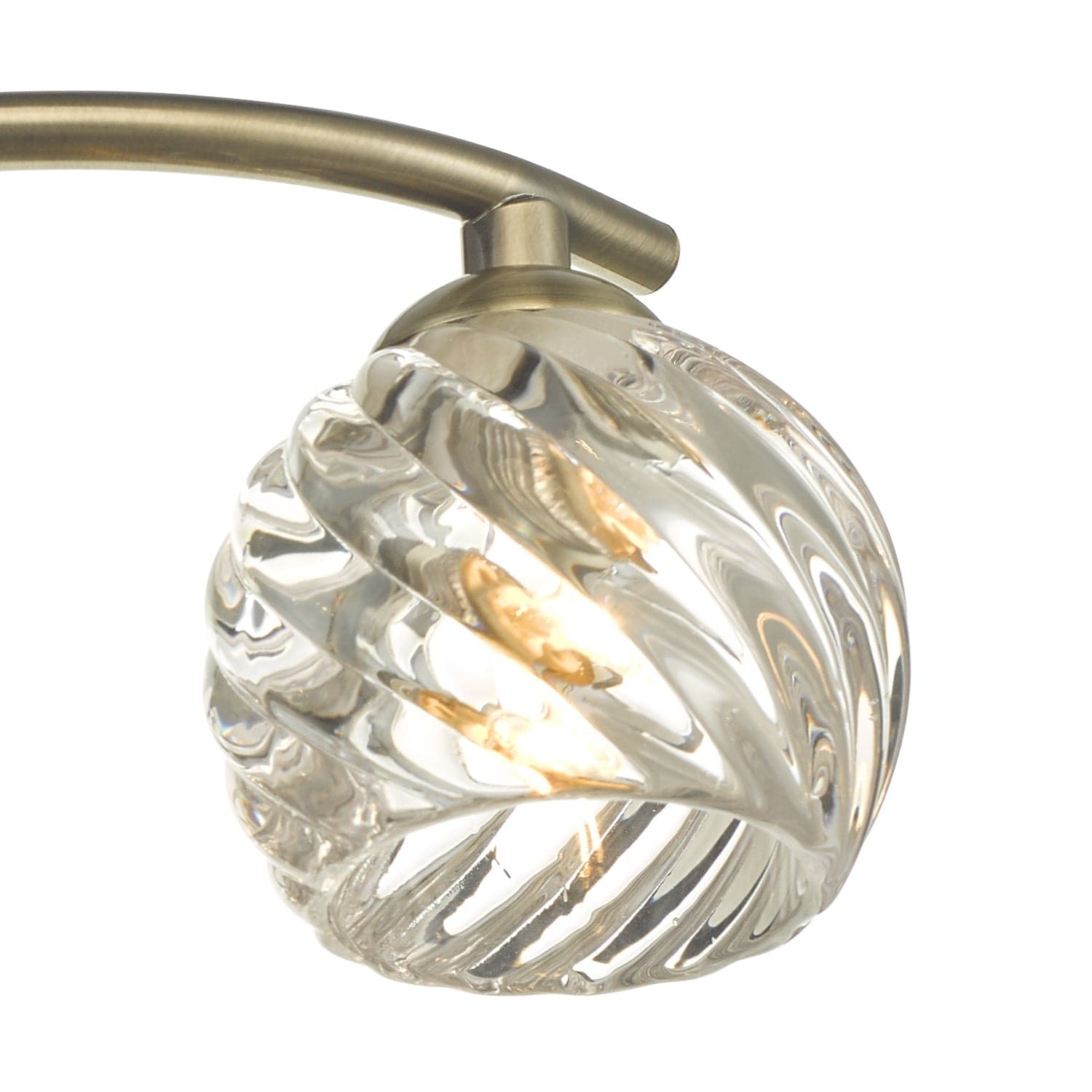 dar lighting Nakita 3 Light Semi Flush Antique Brass With Twisted Open Glass NAK5375-05