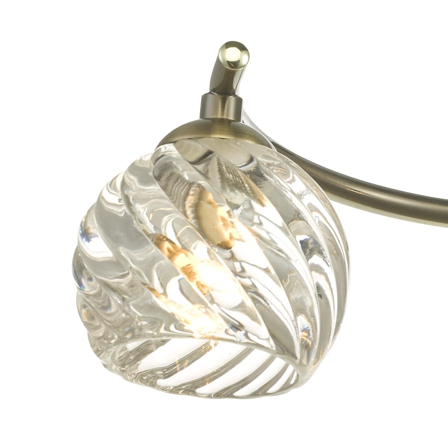 dar lighting Nakita 3 Light Semi Flush Antique Brass With Twisted Open Glass NAK5375-05