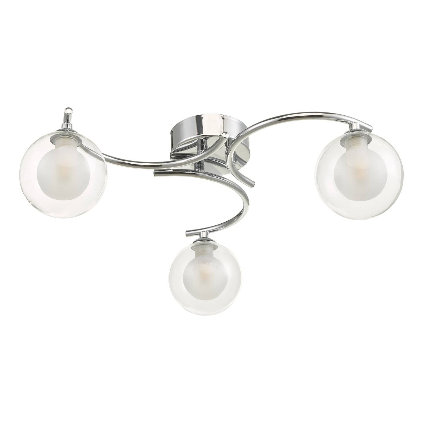 dar lighting Nakita 3 Light Semi Flush Polished Chrome With Clear/Opal Glass NAK5350-04