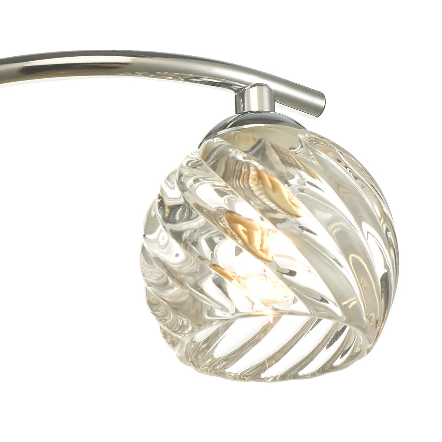 dar lighting Nakita 3 Light Semi Flush Polished Chrome With Twisted Open Glass NAK5350-05