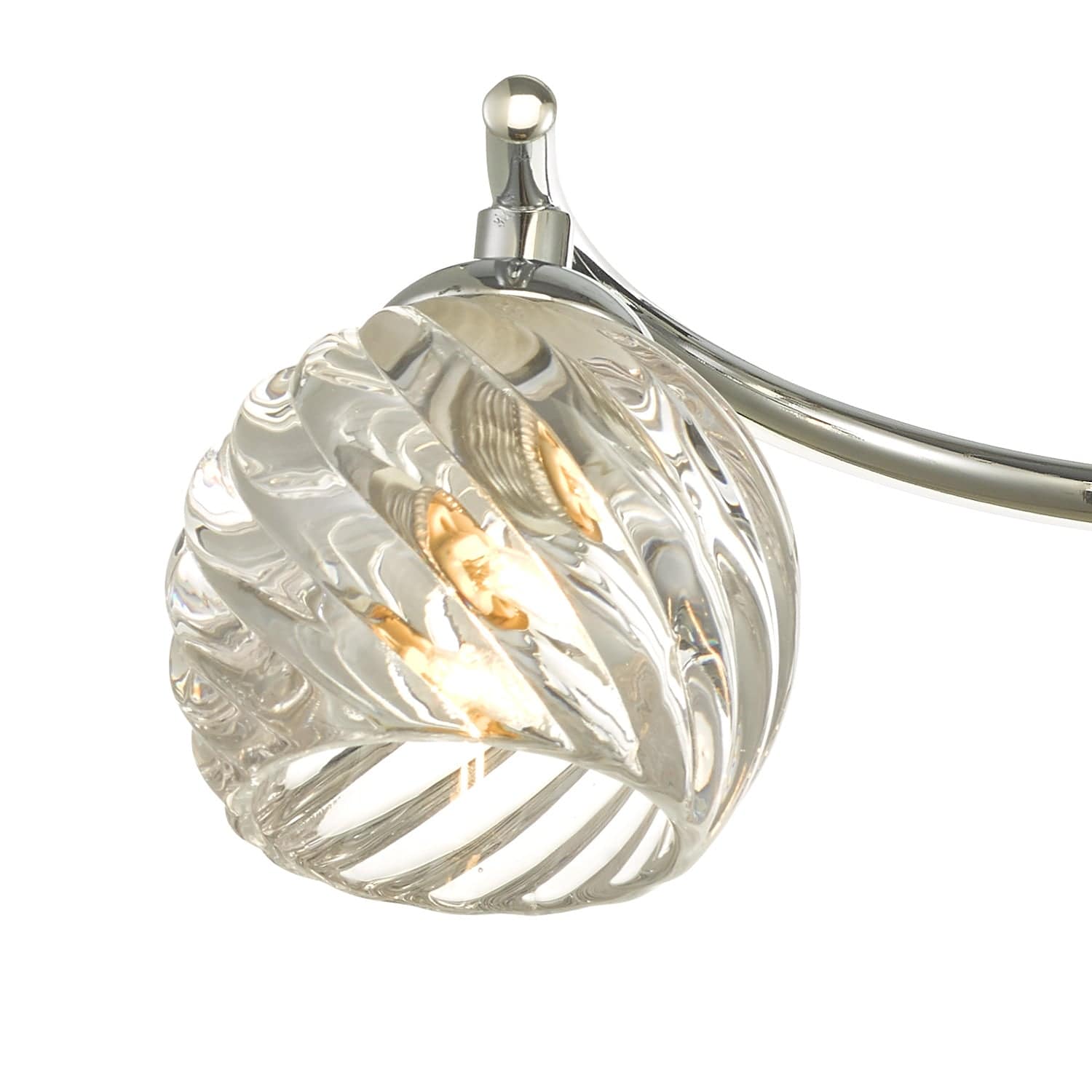 dar lighting Nakita 3 Light Semi Flush Polished Chrome With Twisted Open Glass NAK5350-05