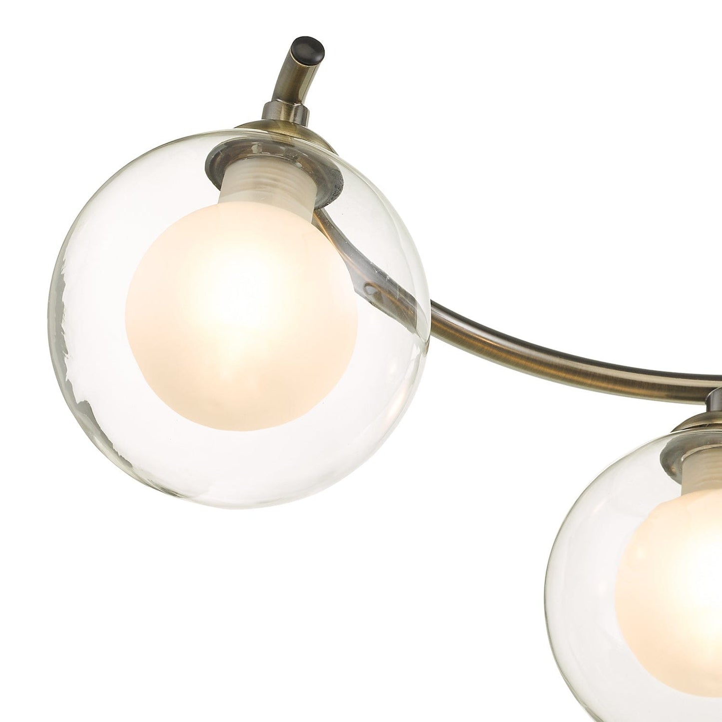 dar lighting Nakita 6 Light Semi Flush Antique Brass With Clear.Opal Glass NAK6475-04