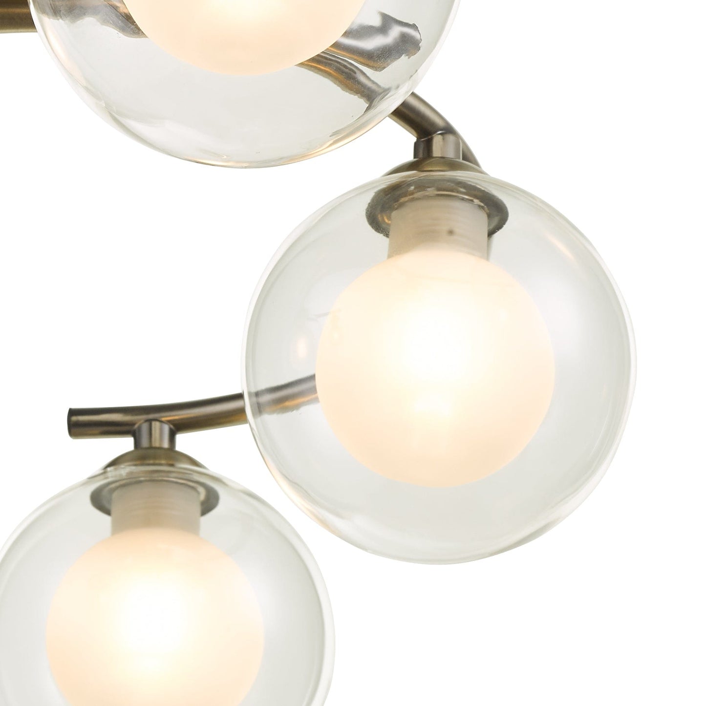 dar lighting Nakita 6 Light Semi Flush Antique Brass With Clear.Opal Glass NAK6475-04