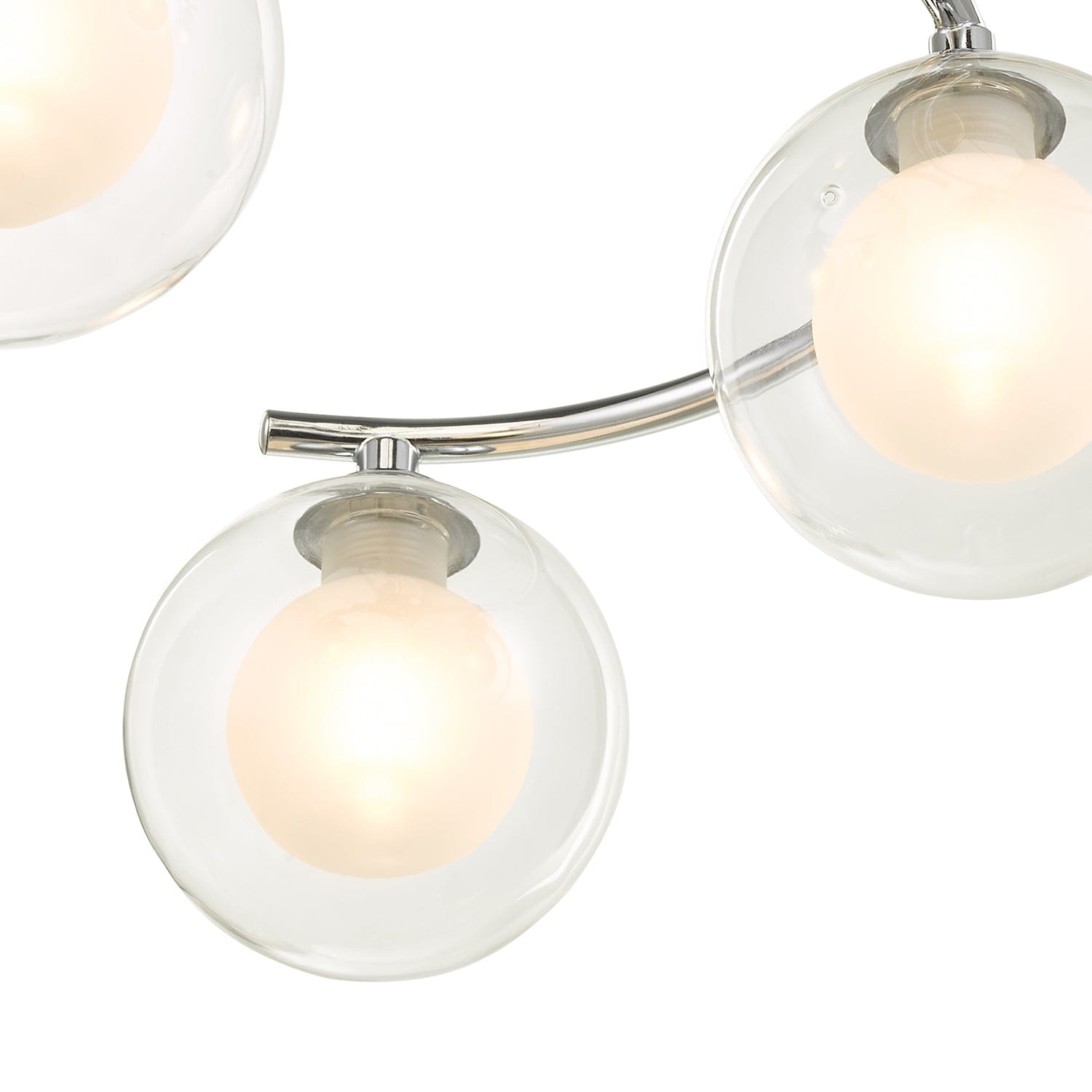 dar lighting Nakita 6 Light Semi Flush Polished Chrome With Clear/Opal Glass NAK6450-04