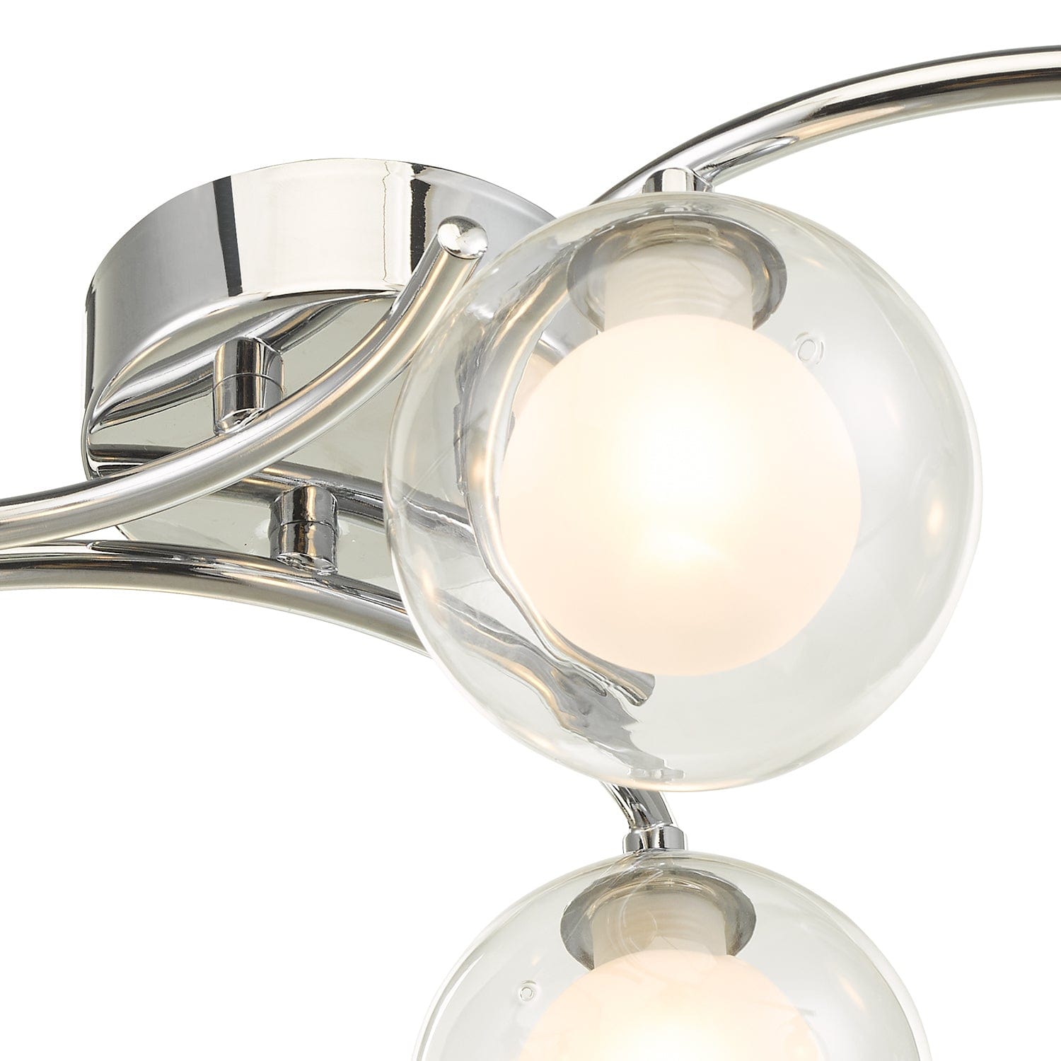 dar lighting Nakita 6 Light Semi Flush Polished Chrome With Clear/Opal Glass NAK6450-04