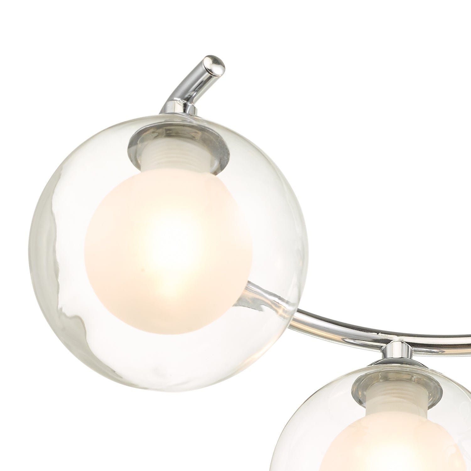 dar lighting Nakita 6 Light Semi Flush Polished Chrome With Clear/Opal Glass NAK6450-04