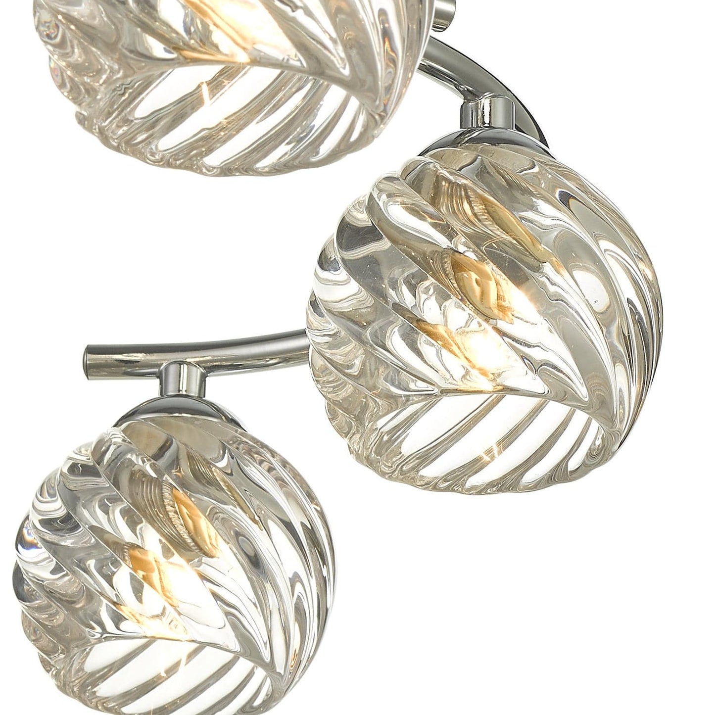 dar lighting Nakita 6 Light Semi Flush Polished Chrome With Twisted Open Glass NAK6450-05