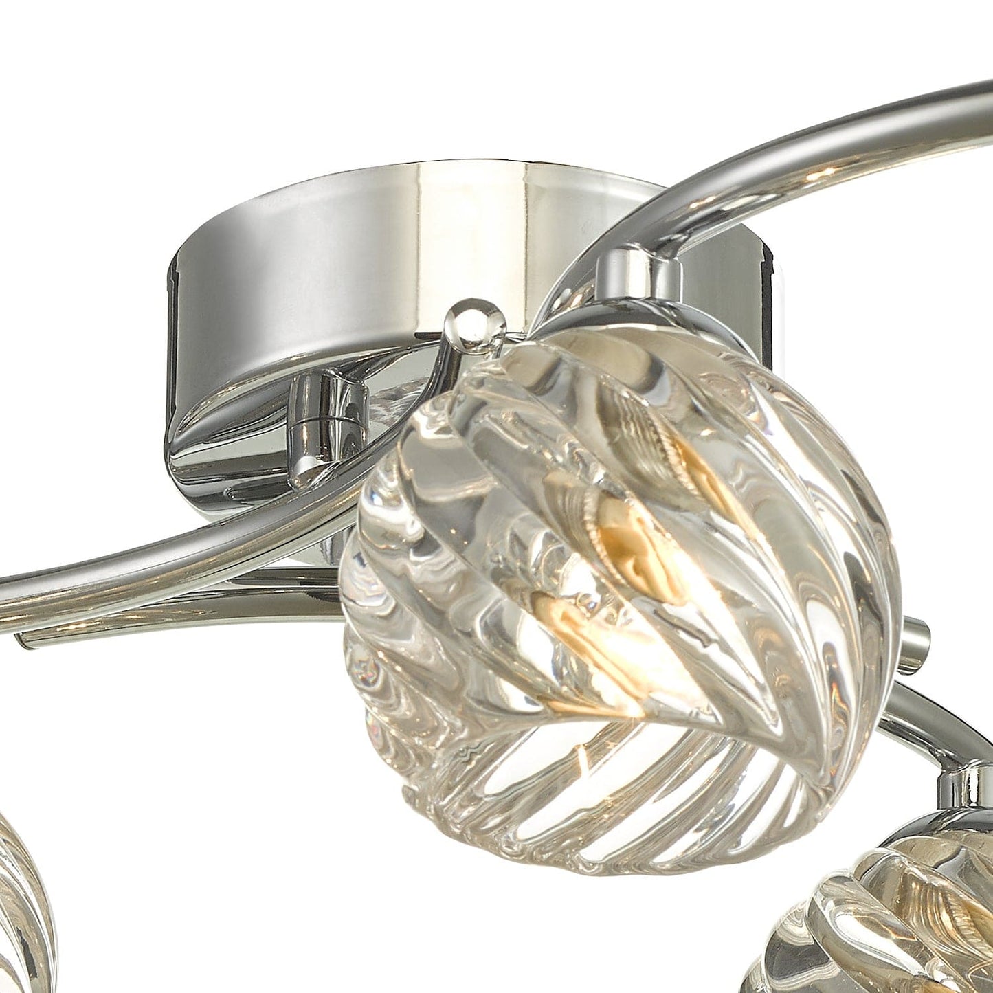 dar lighting Nakita 6 Light Semi Flush Polished Chrome With Twisted Open Glass NAK6450-05