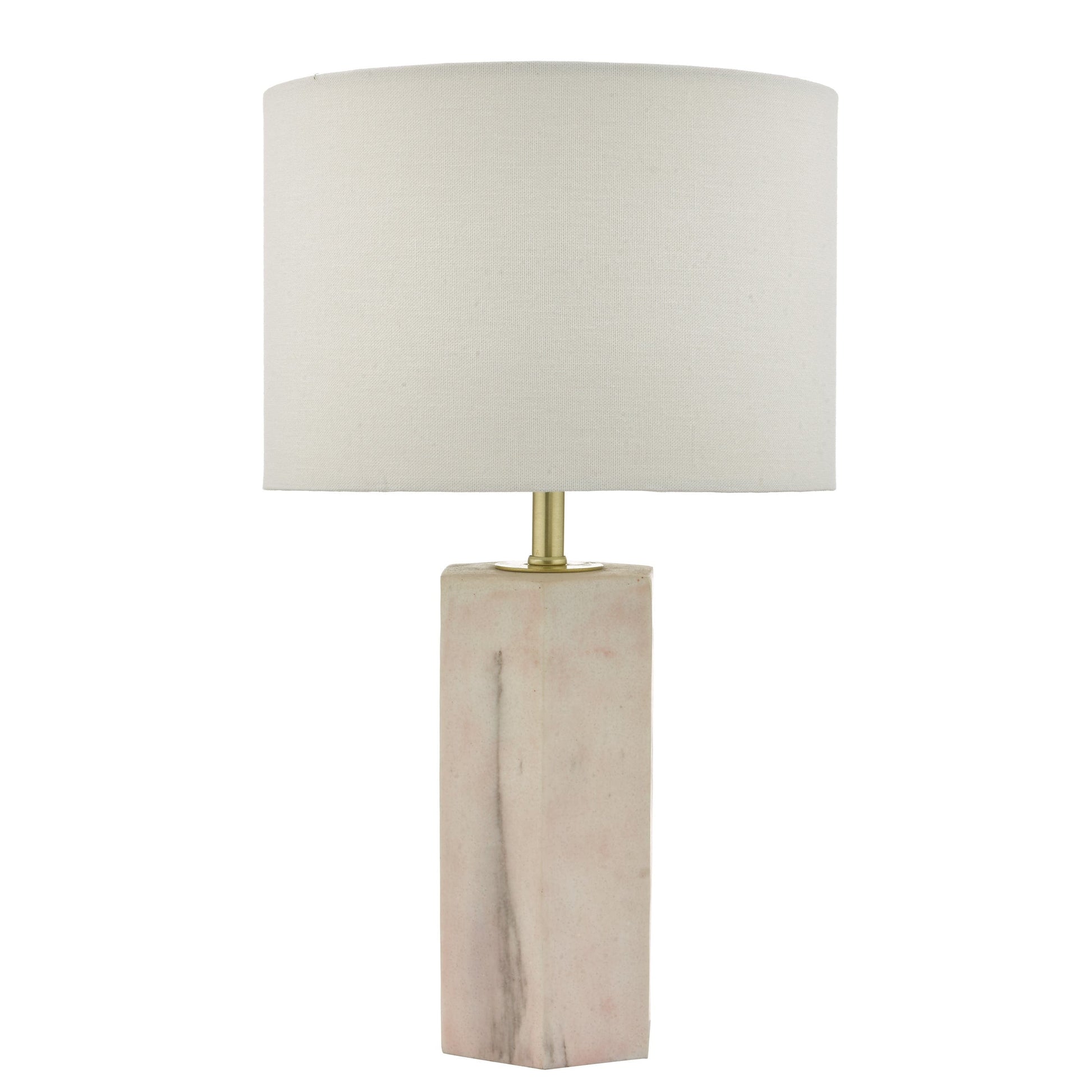 dar lighting Nalani Table Lamp Pink Marble Effect With Shade NAL4203