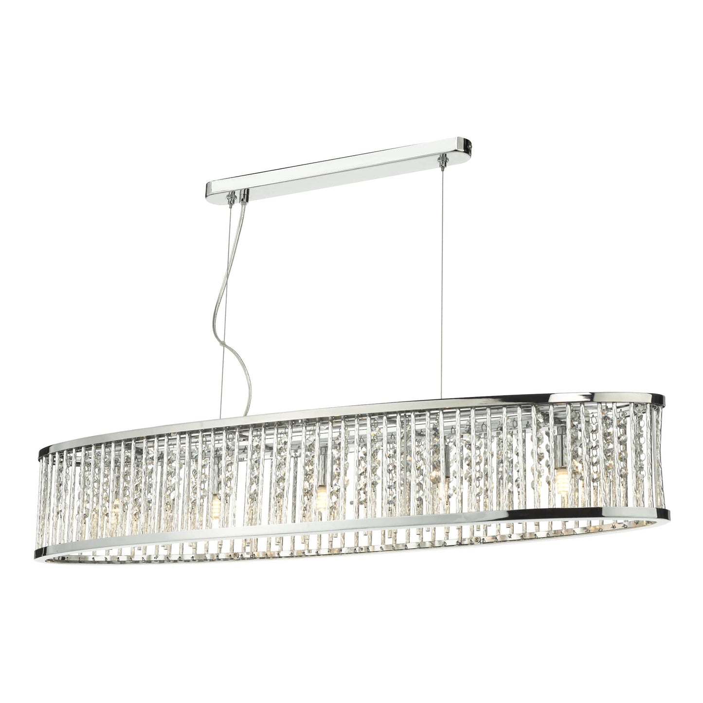 dar lighting Nantes 5 Light Bar Pendant Polished Chrome Aluminium NAN6268