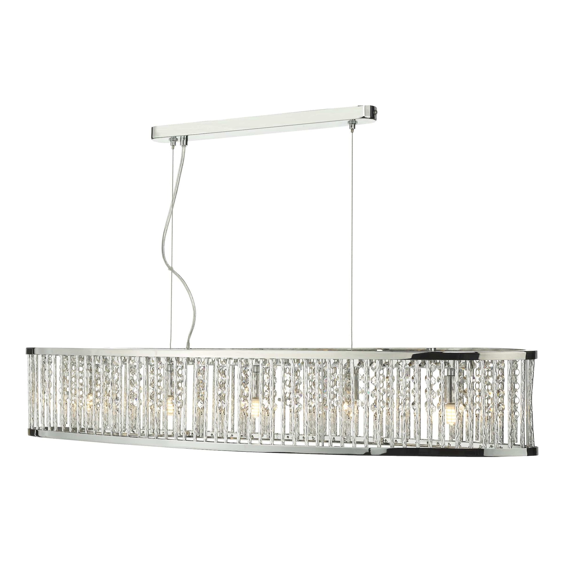 dar lighting Nantes 5 Light Bar Pendant Polished Chrome Aluminium NAN6268