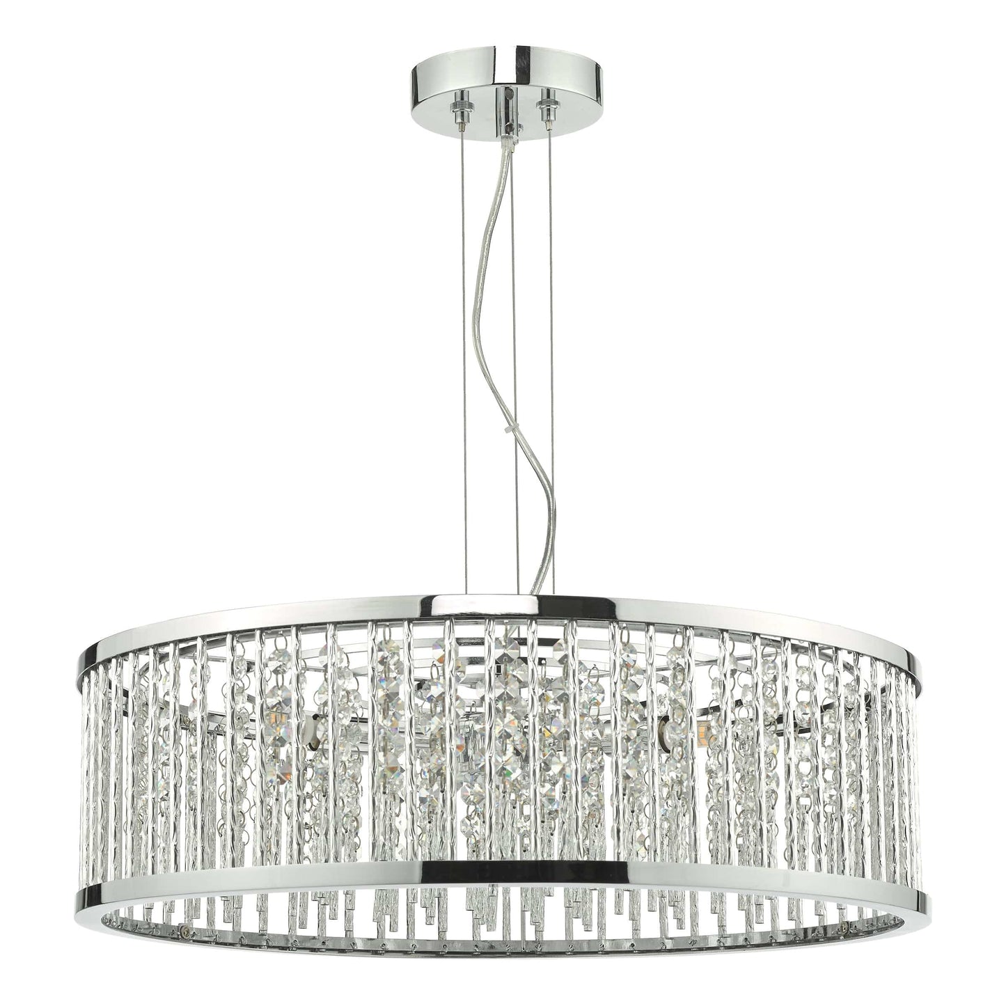 dar lighting Nantes 5 Light Pendant Polished Chrome Aluminium NAN0568