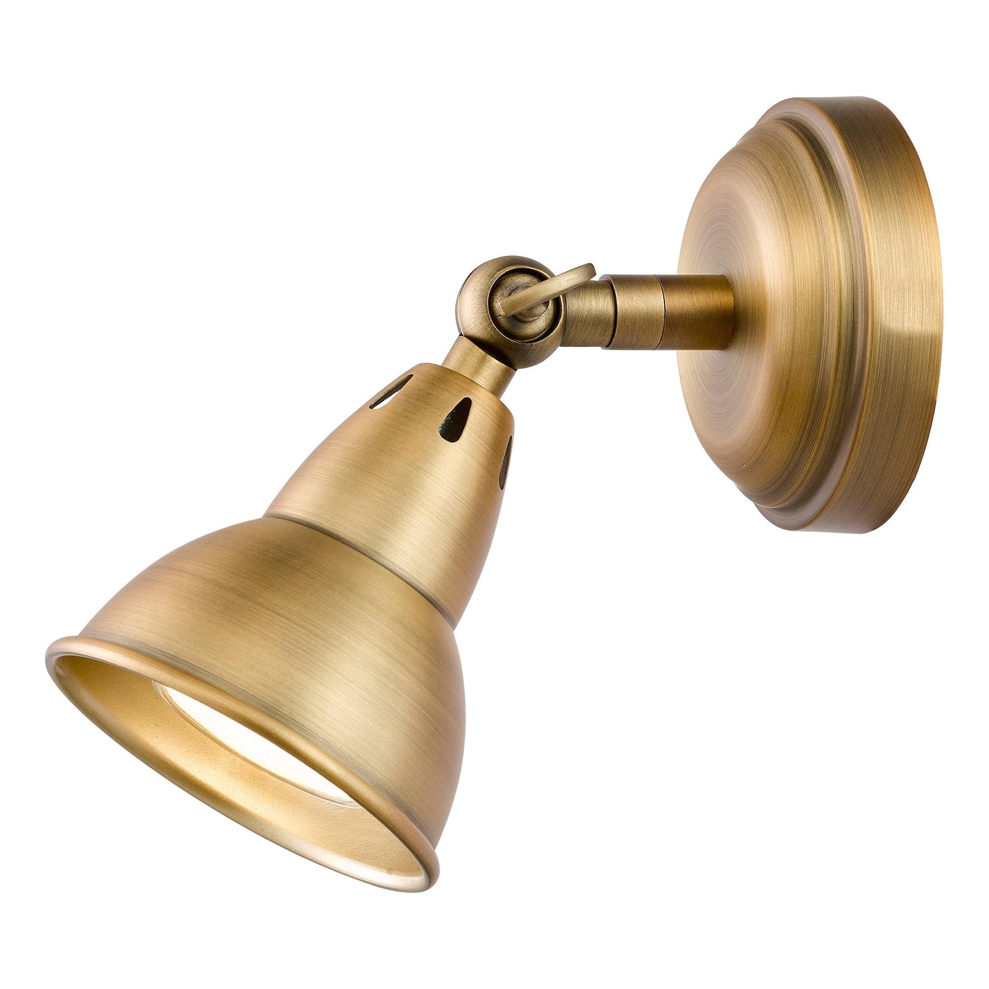 dar lighting Nathaniel Single Wall Spotlight Aged Brass NAT0742