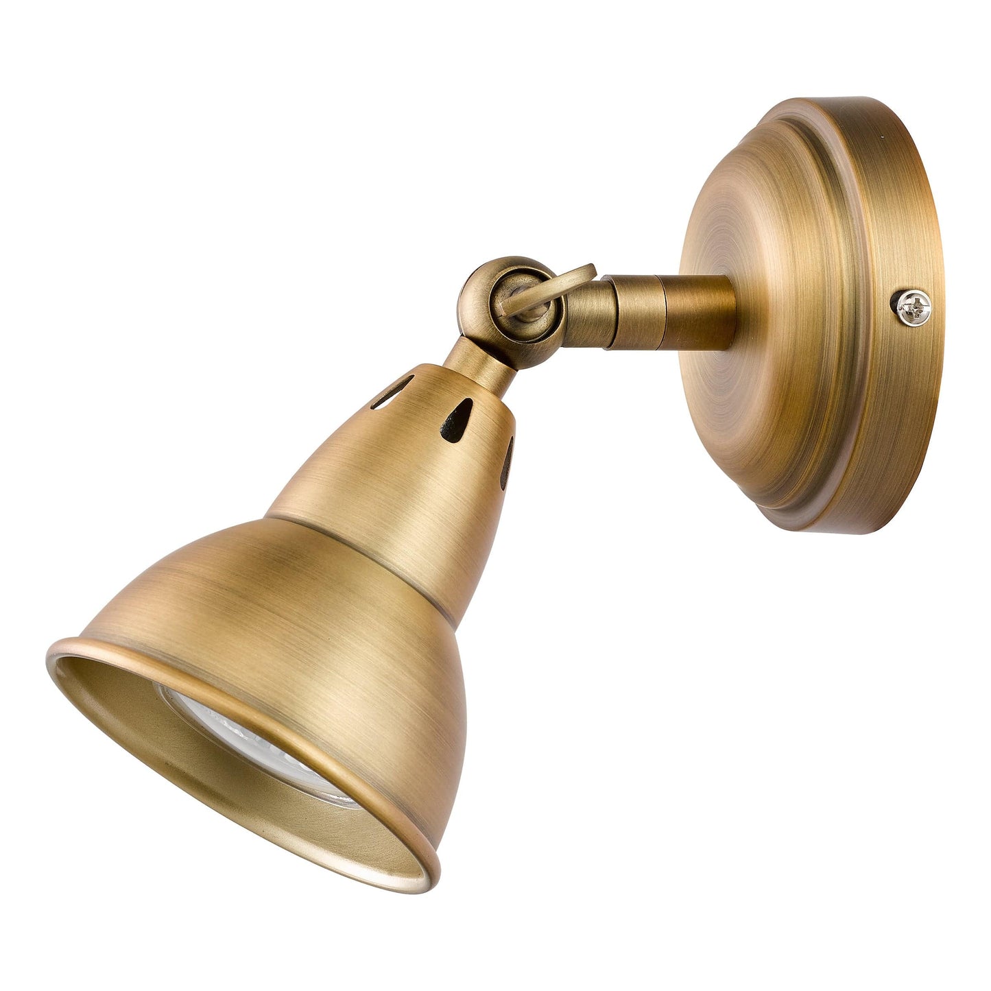 dar lighting Nathaniel Single Wall Spotlight Aged Brass NAT0742