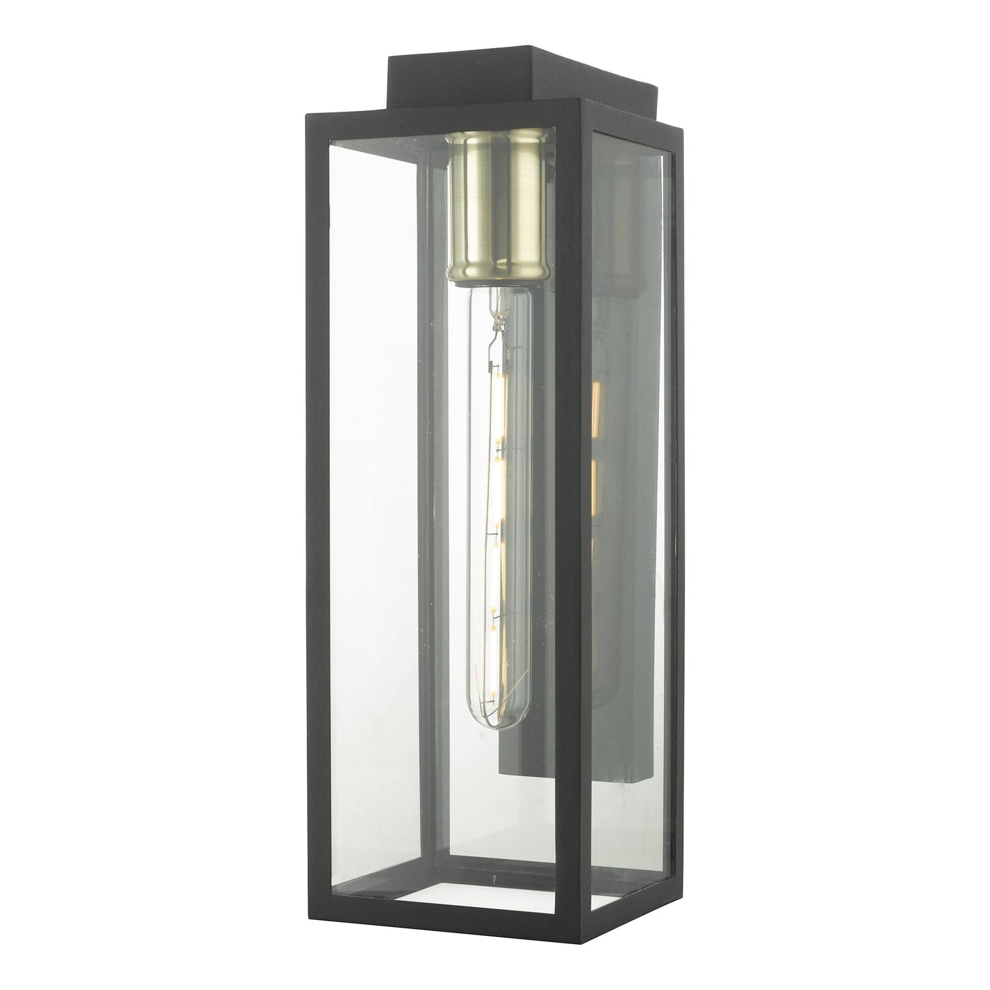 dar lighting Naxos Outdoor Wall Light Black Glass IP43 NAX1522