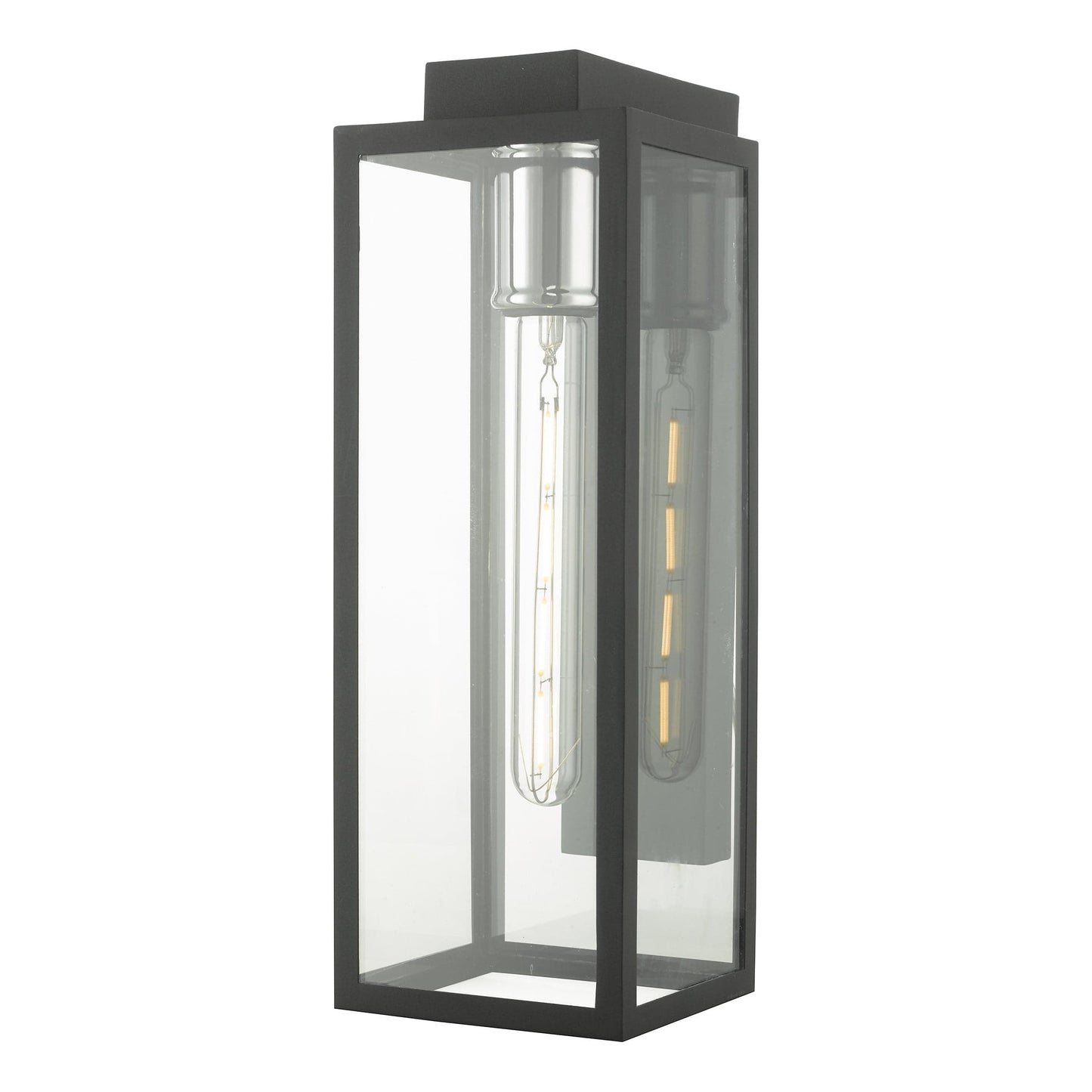 dar lighting Naxos Outdoor Wall Light Black Glass IP43 NAX1522