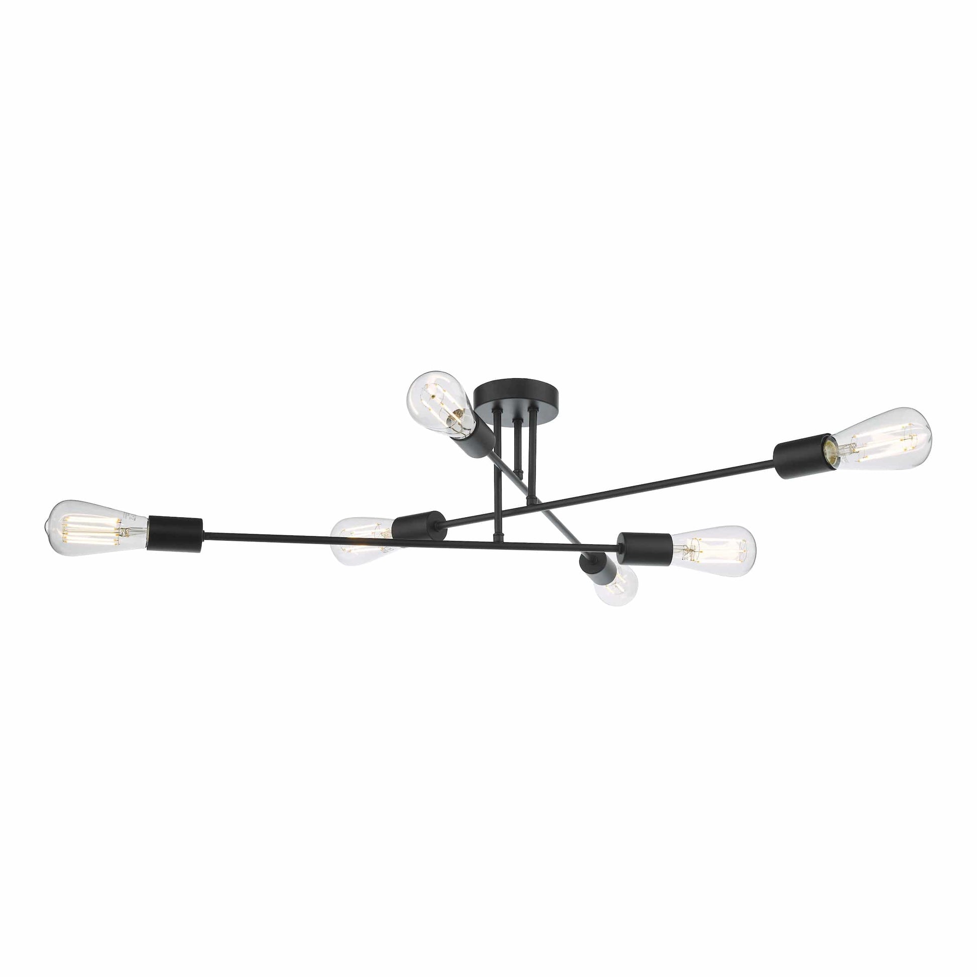 dar lighting Neve 6 Light Flush Matt Black NEV6422