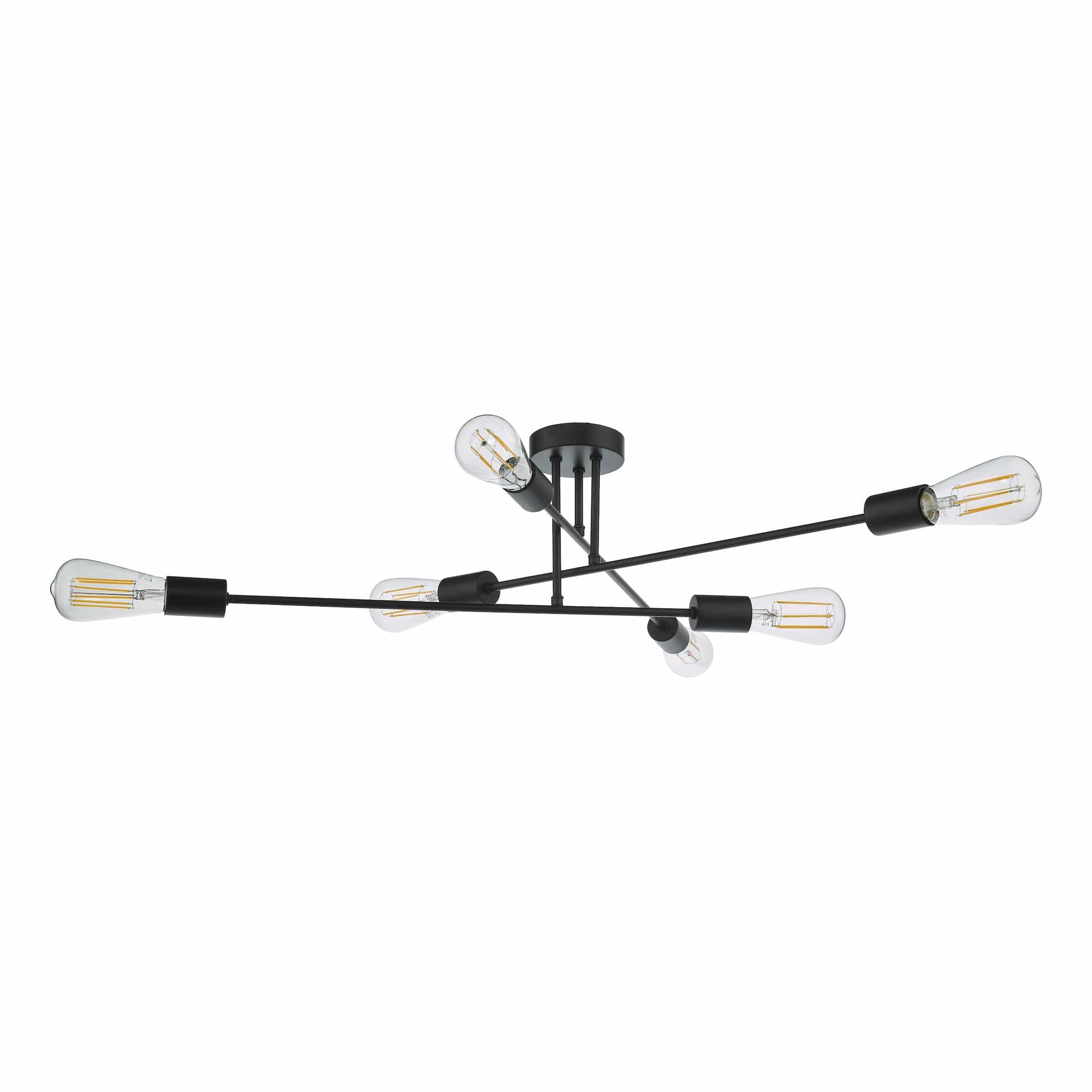 dar lighting Neve 6 Light Flush Matt Black NEV6422