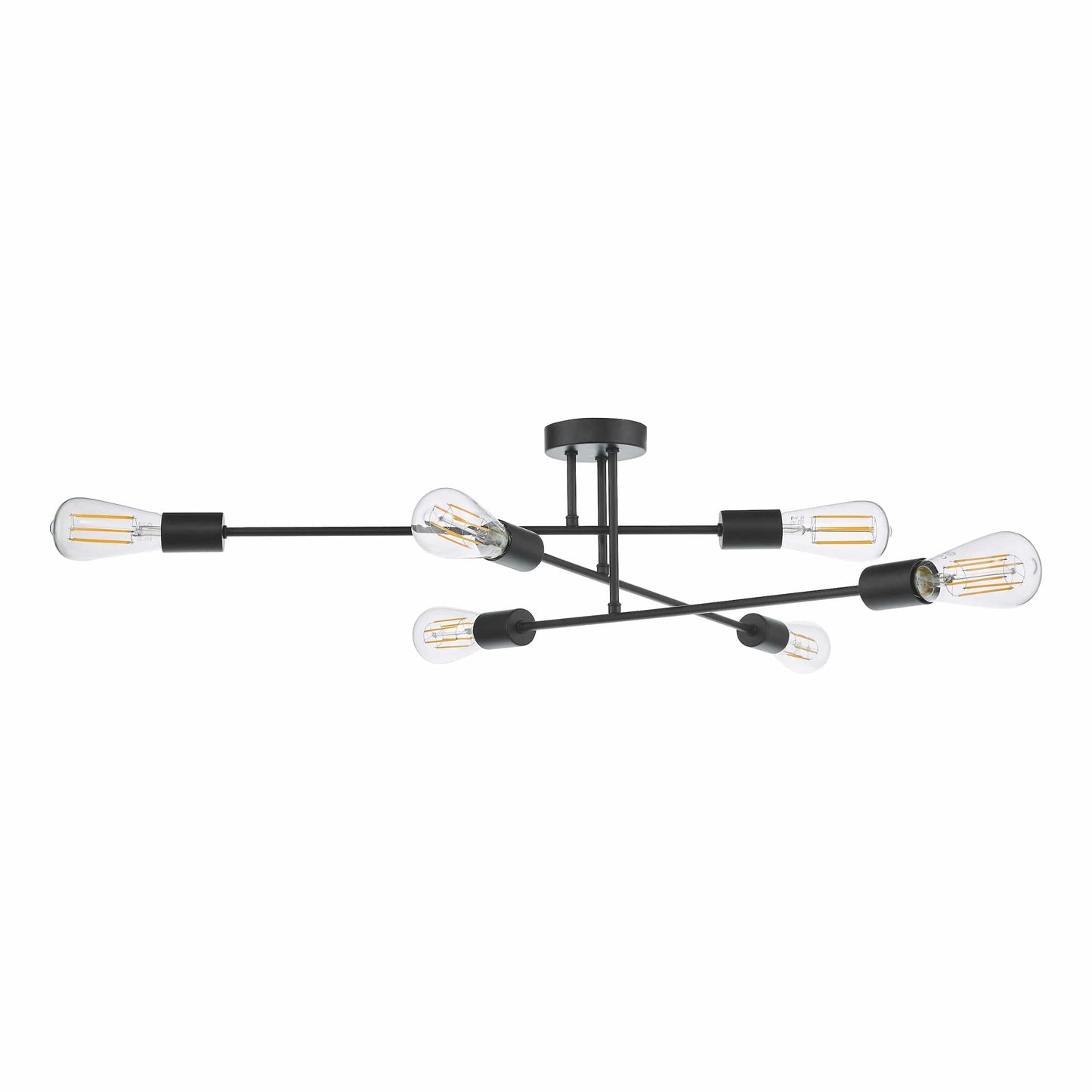 dar lighting Neve 6 Light Flush Matt Black NEV6422