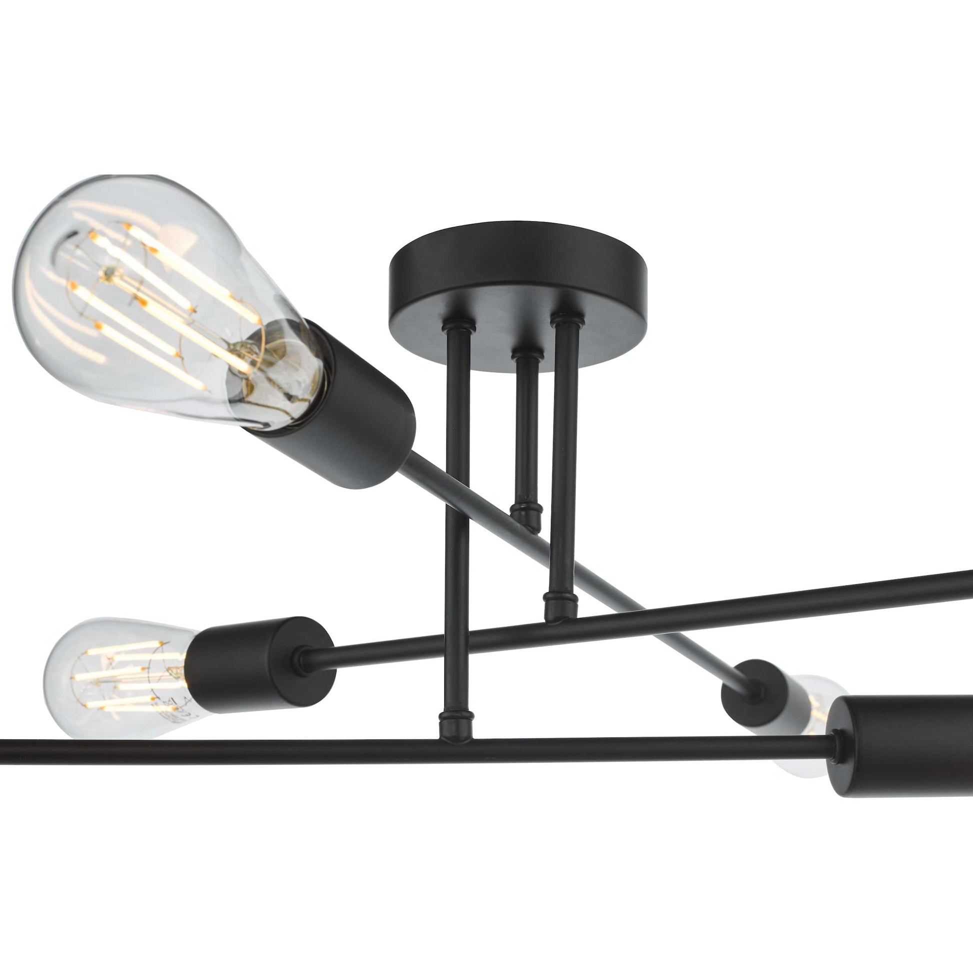 dar lighting Neve 6 Light Flush Matt Black NEV6422