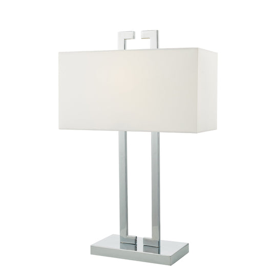 dar lighting Nile Table Lamp Polished Chrome With Shade NIL4250