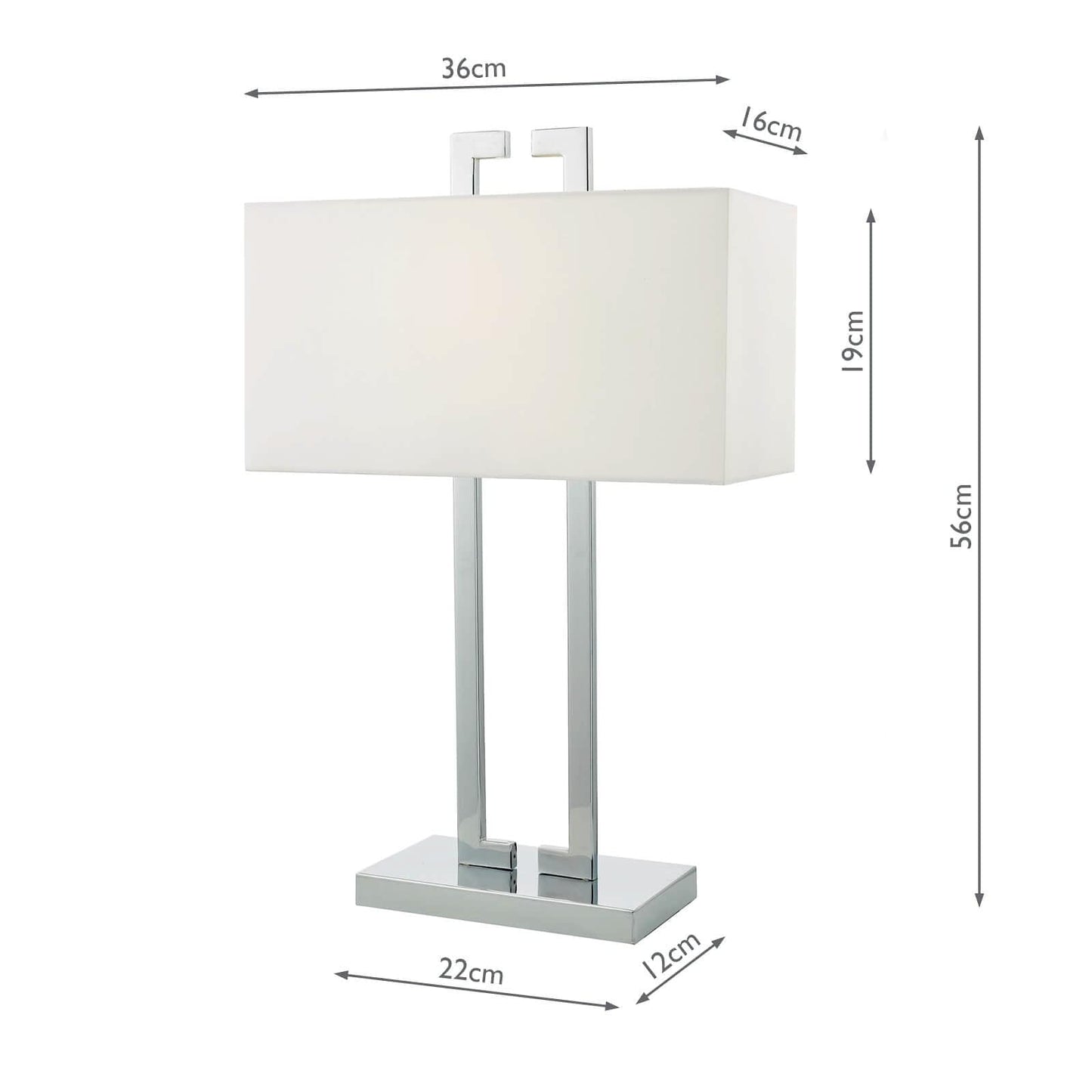 dar lighting Nile Table Lamp Polished Chrome With Shade NIL4250