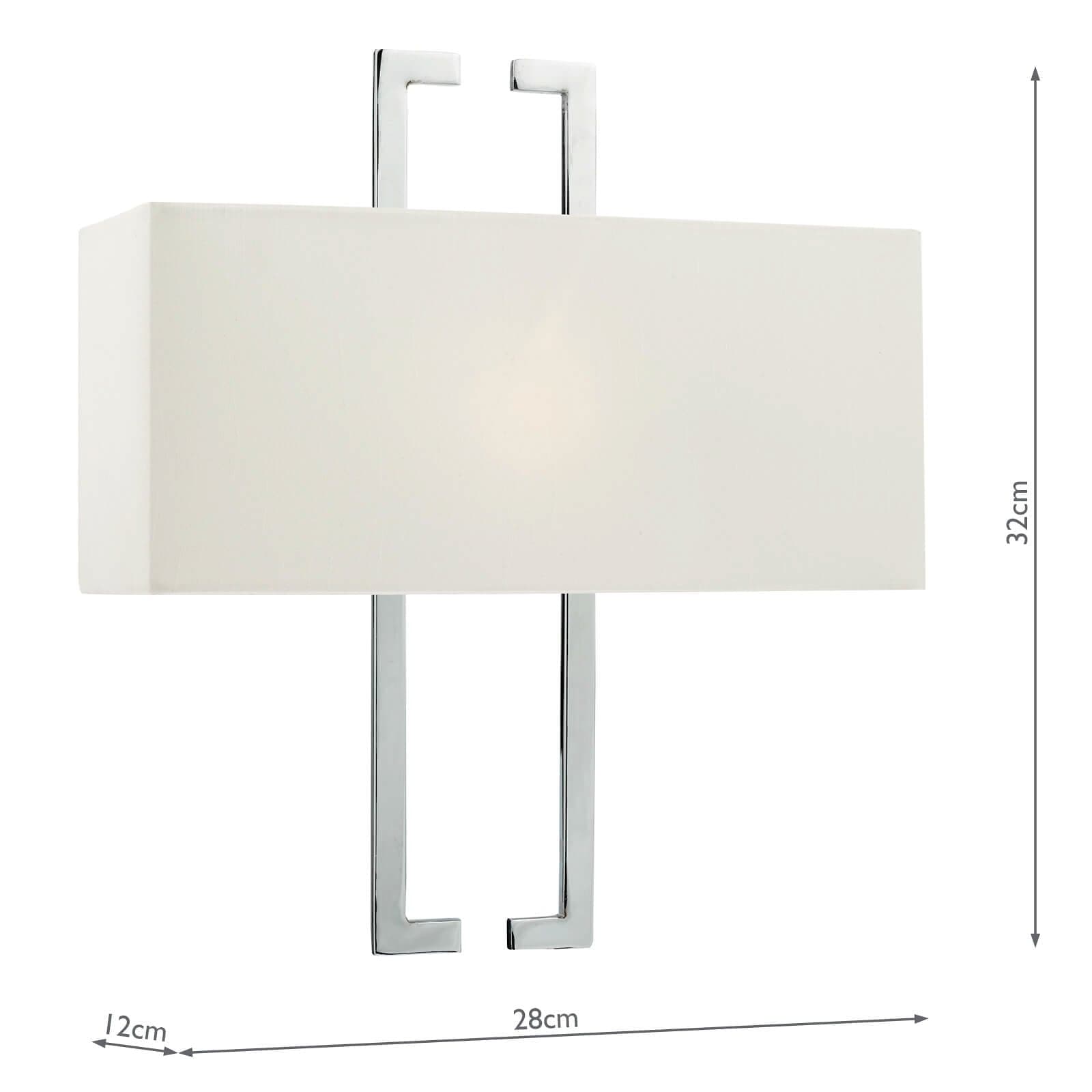 dar lighting Nile Wall Light Polished Chrome With Shade NIL0750