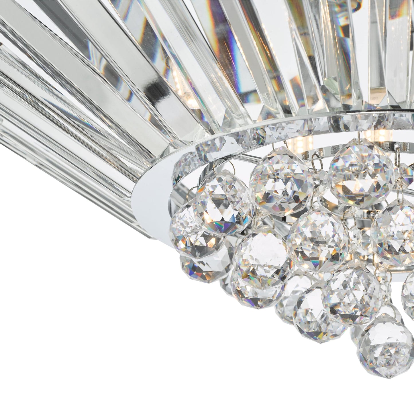 dar lighting Nimbus 5 Light Flush Polished Chrome Crystal NIM5050