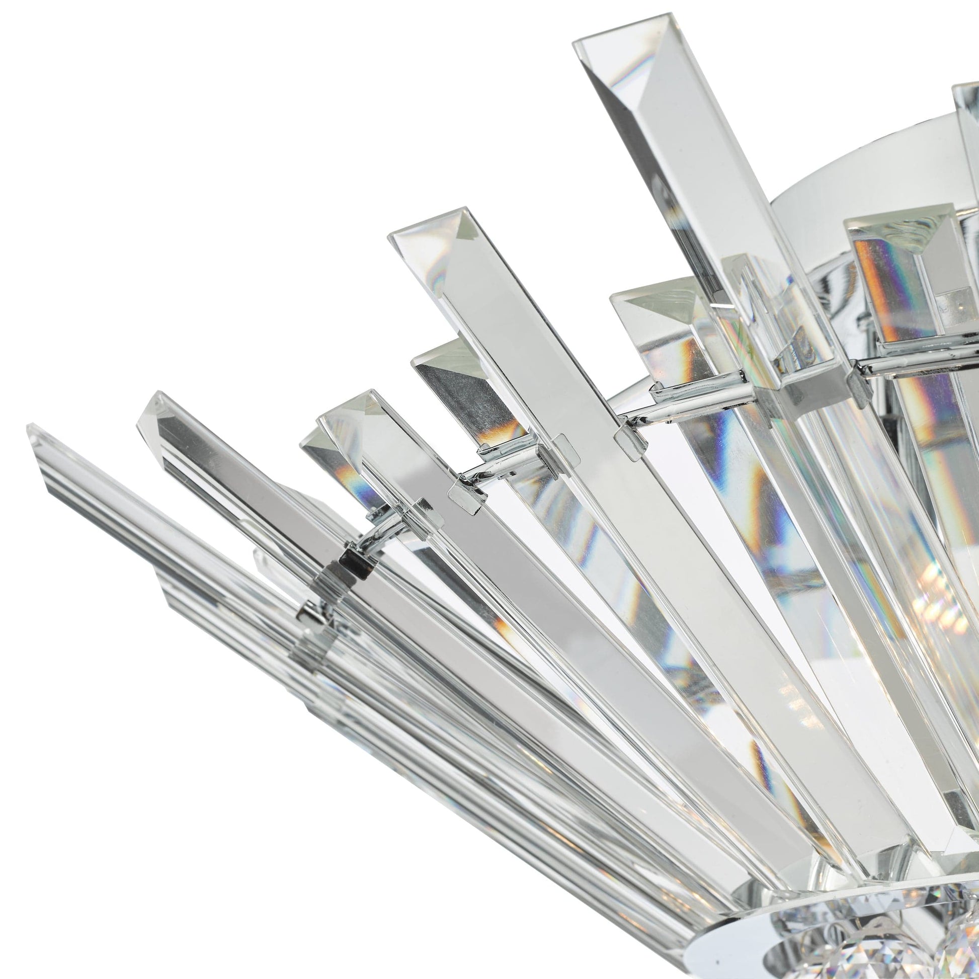 dar lighting Nimbus 5 Light Flush Polished Chrome Crystal NIM5050