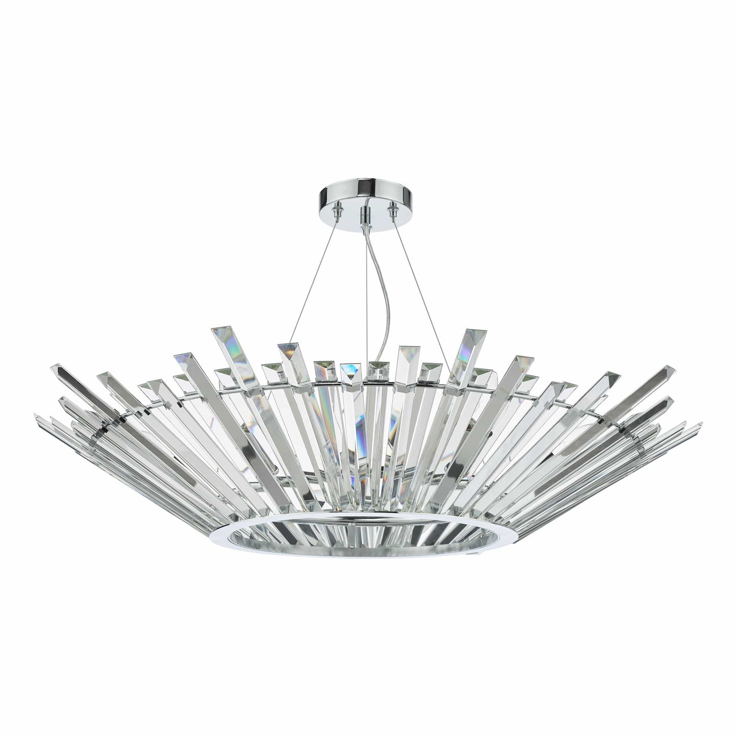 dar lighting Nimbus 6 Light Pendant Polished Chrome Crystal NIM0650