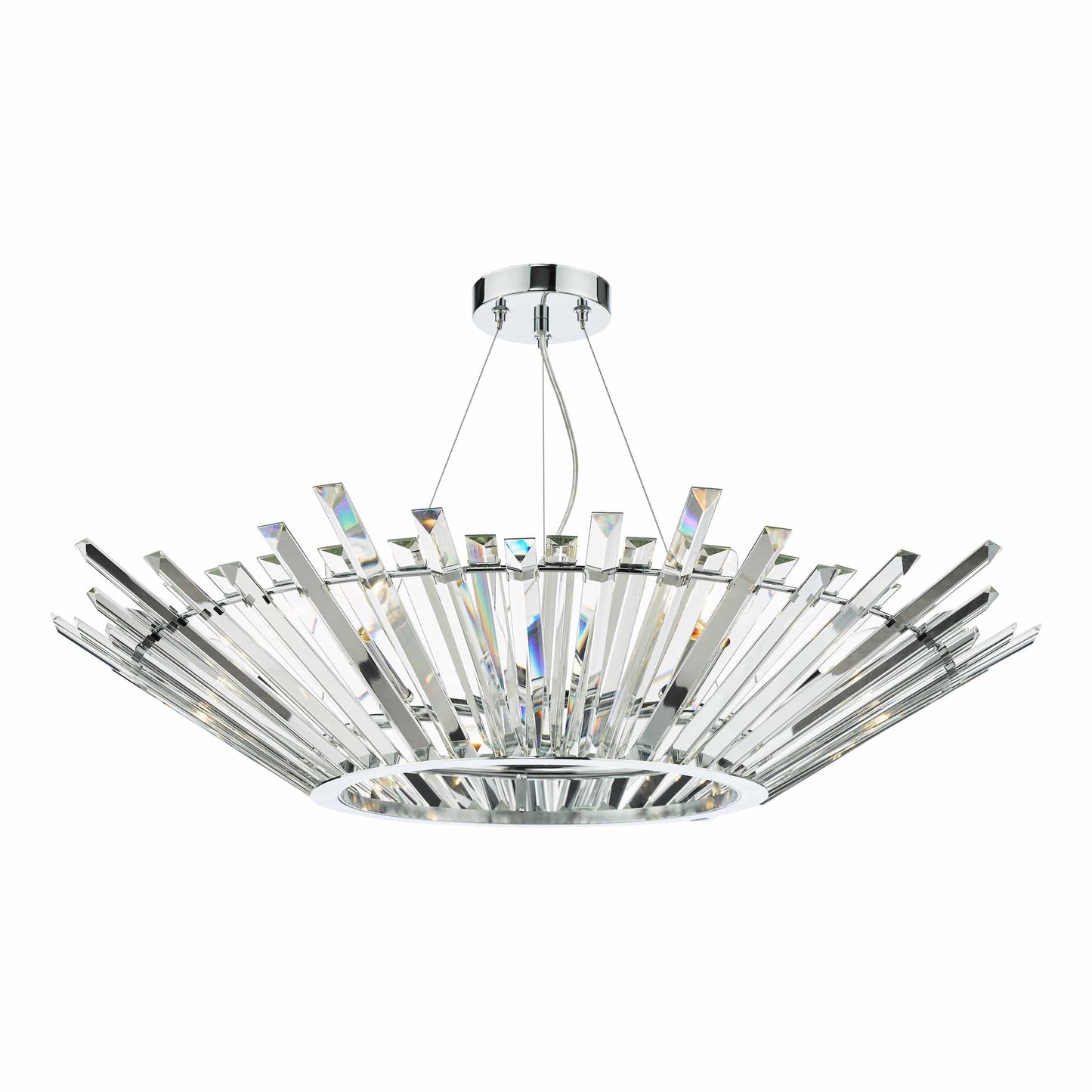 dar lighting Nimbus 6 Light Pendant Polished Chrome Crystal NIM0650