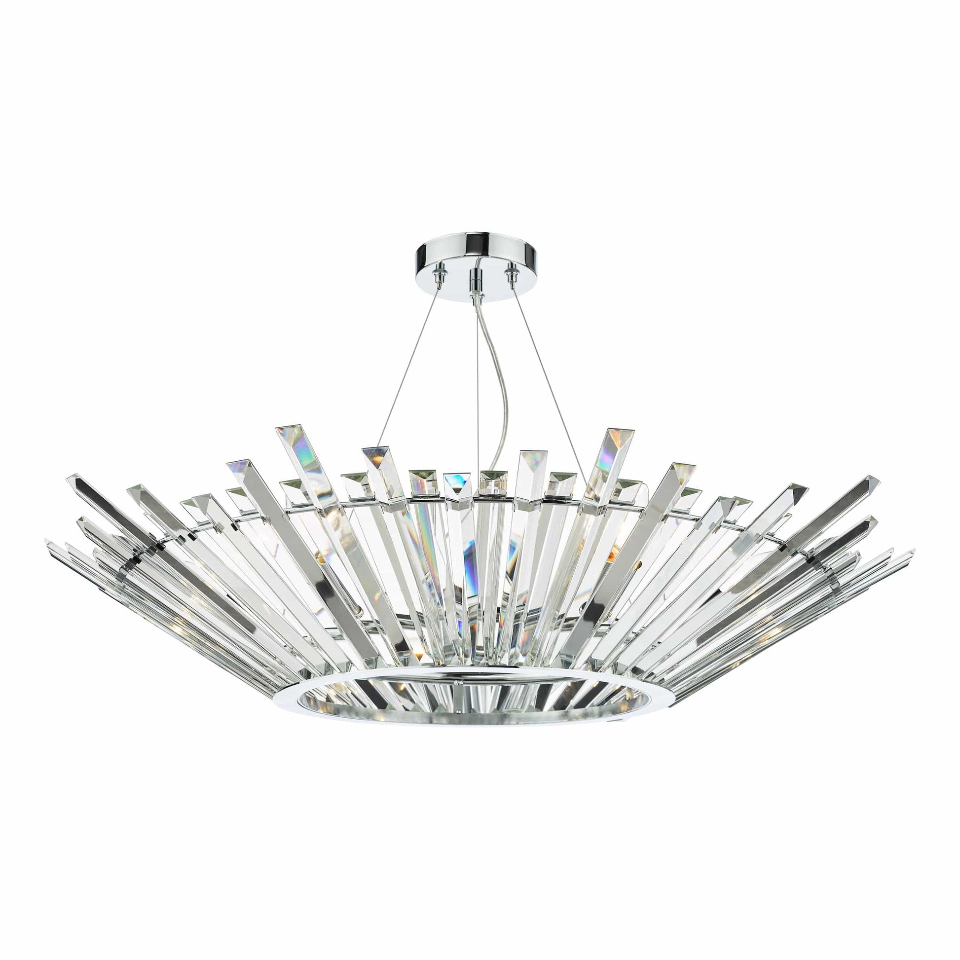 dar lighting Nimbus 6 Light Pendant Polished Chrome Crystal NIM0650