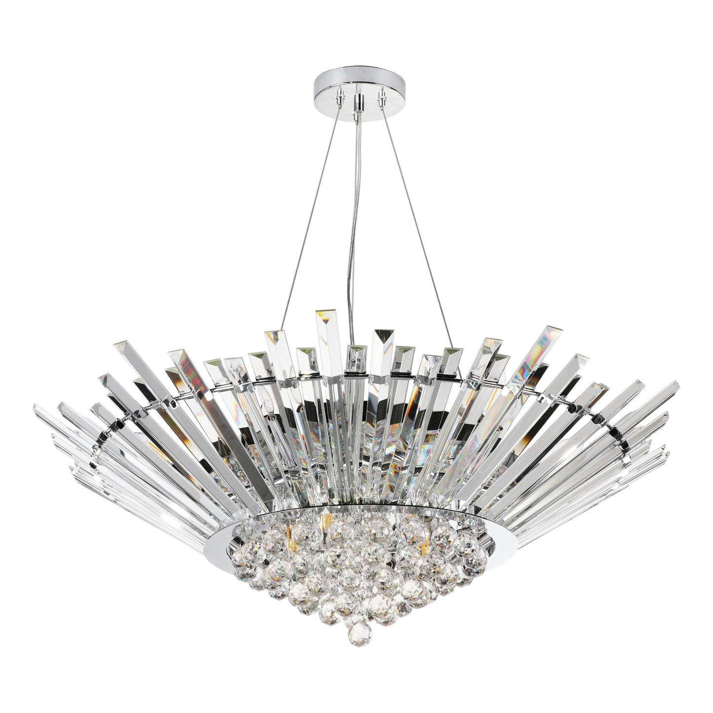 dar lighting Nimbus 9 Light Chandelier Crystal and Polished Chrome NIM1350