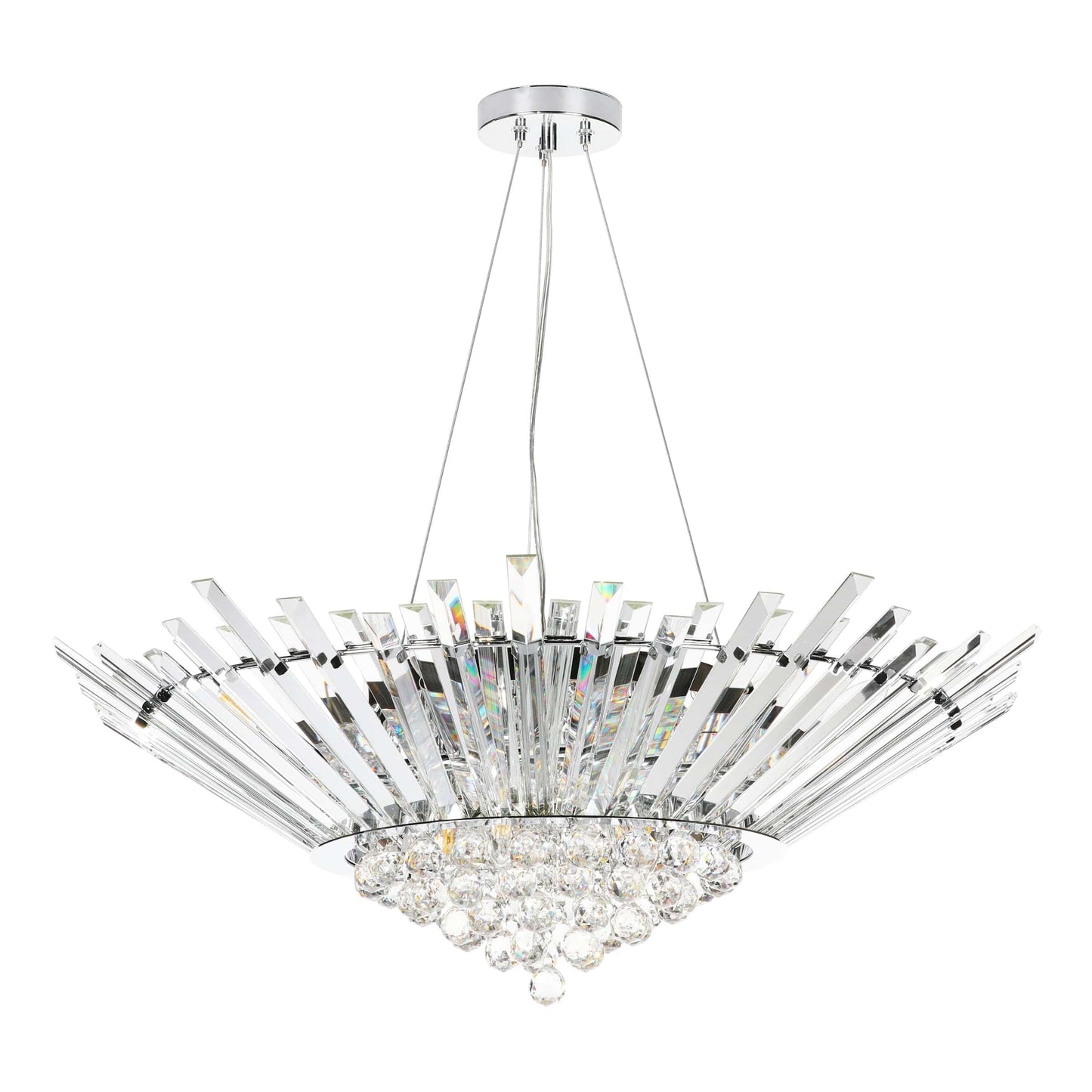 dar lighting Nimbus 9 Light Chandelier Crystal and Polished Chrome NIM1350