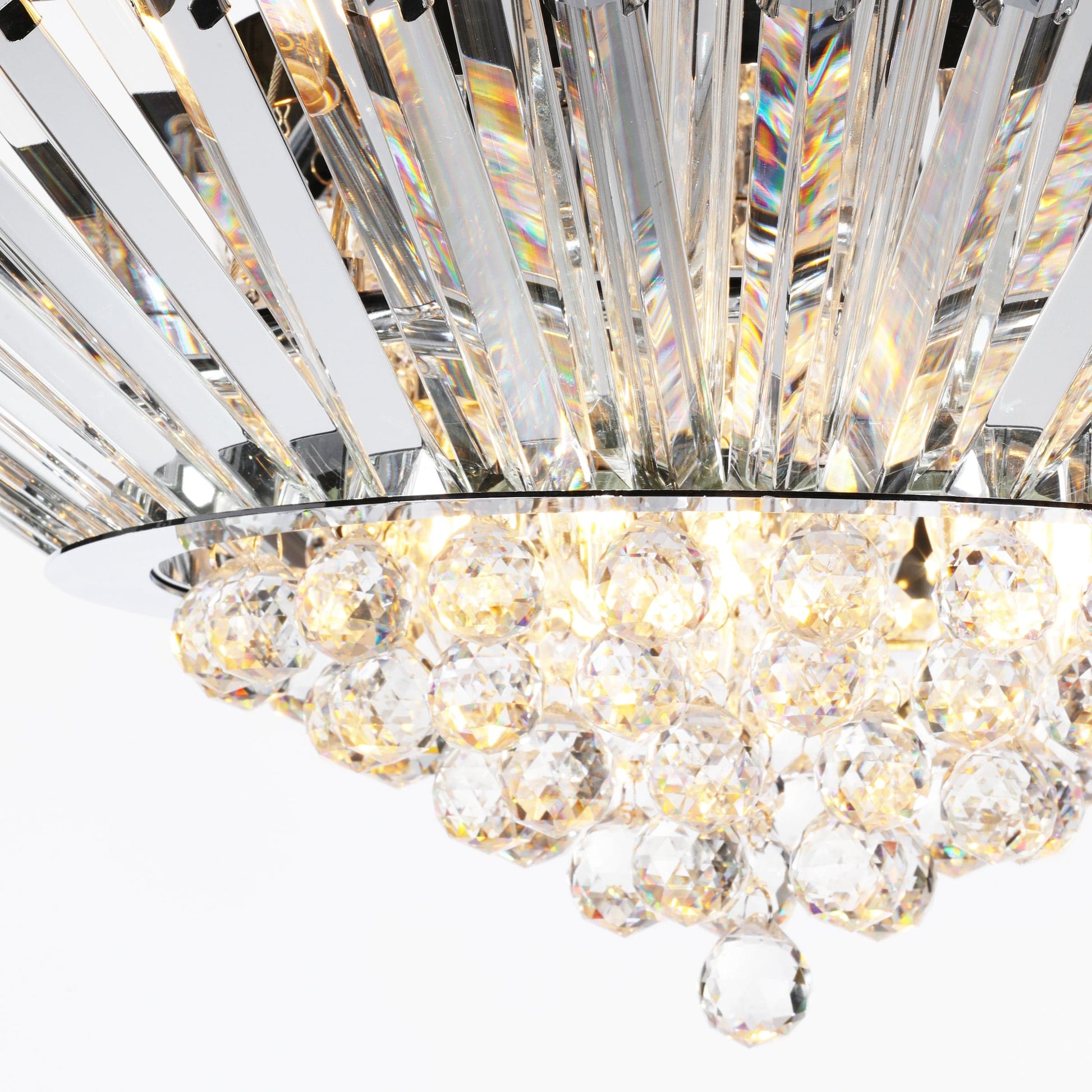 dar lighting Nimbus 9 Light Chandelier Crystal and Polished Chrome NIM1350