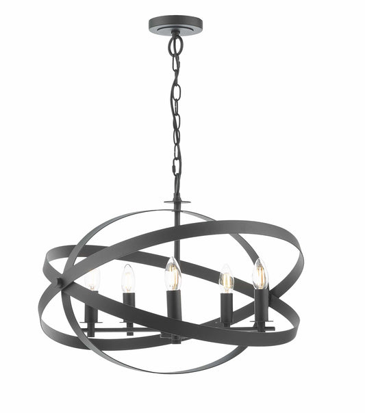 dar lighting Nitya 5 Light Pendant Matt Black NIT0522