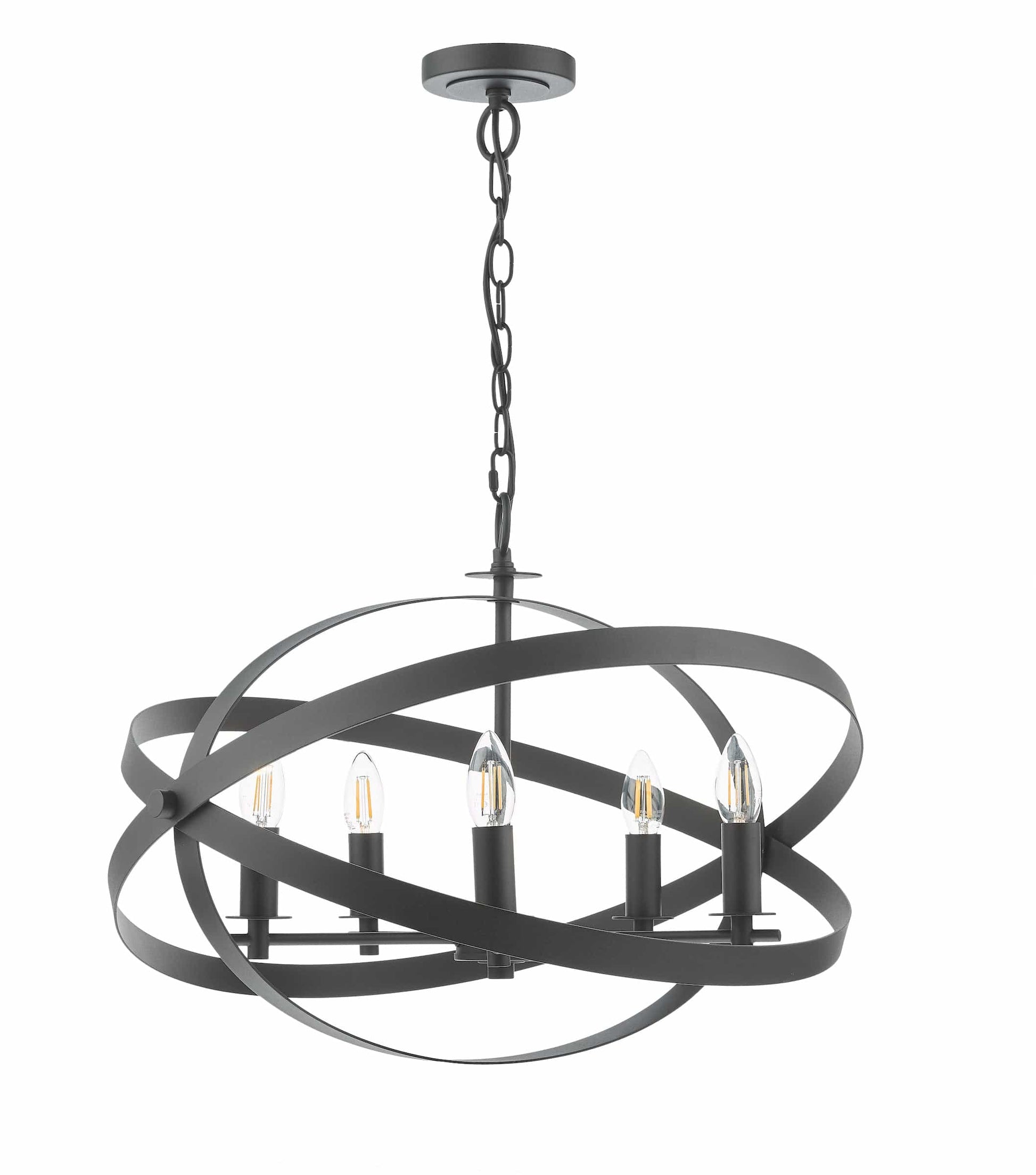 dar lighting Nitya 5 Light Pendant Matt Black NIT0522