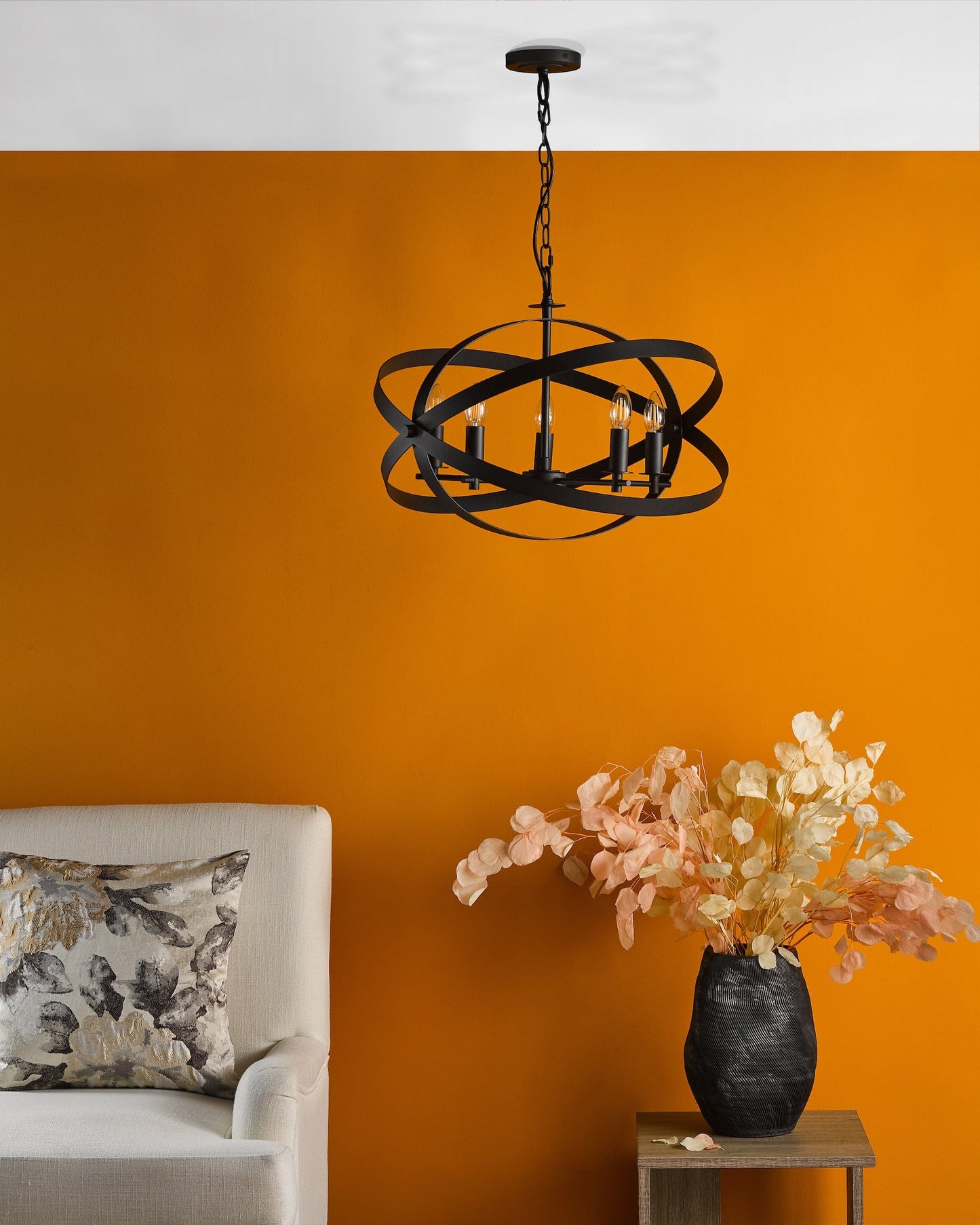 dar lighting Nitya 5 Light Pendant Matt Black NIT0522