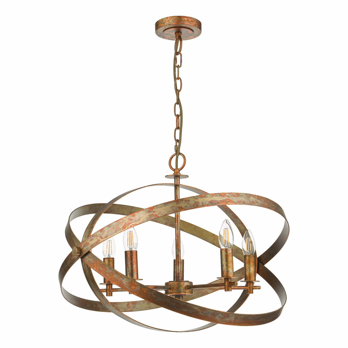 dar lighting Nitya 5 Light Pendant Mottled Copper NIT0564