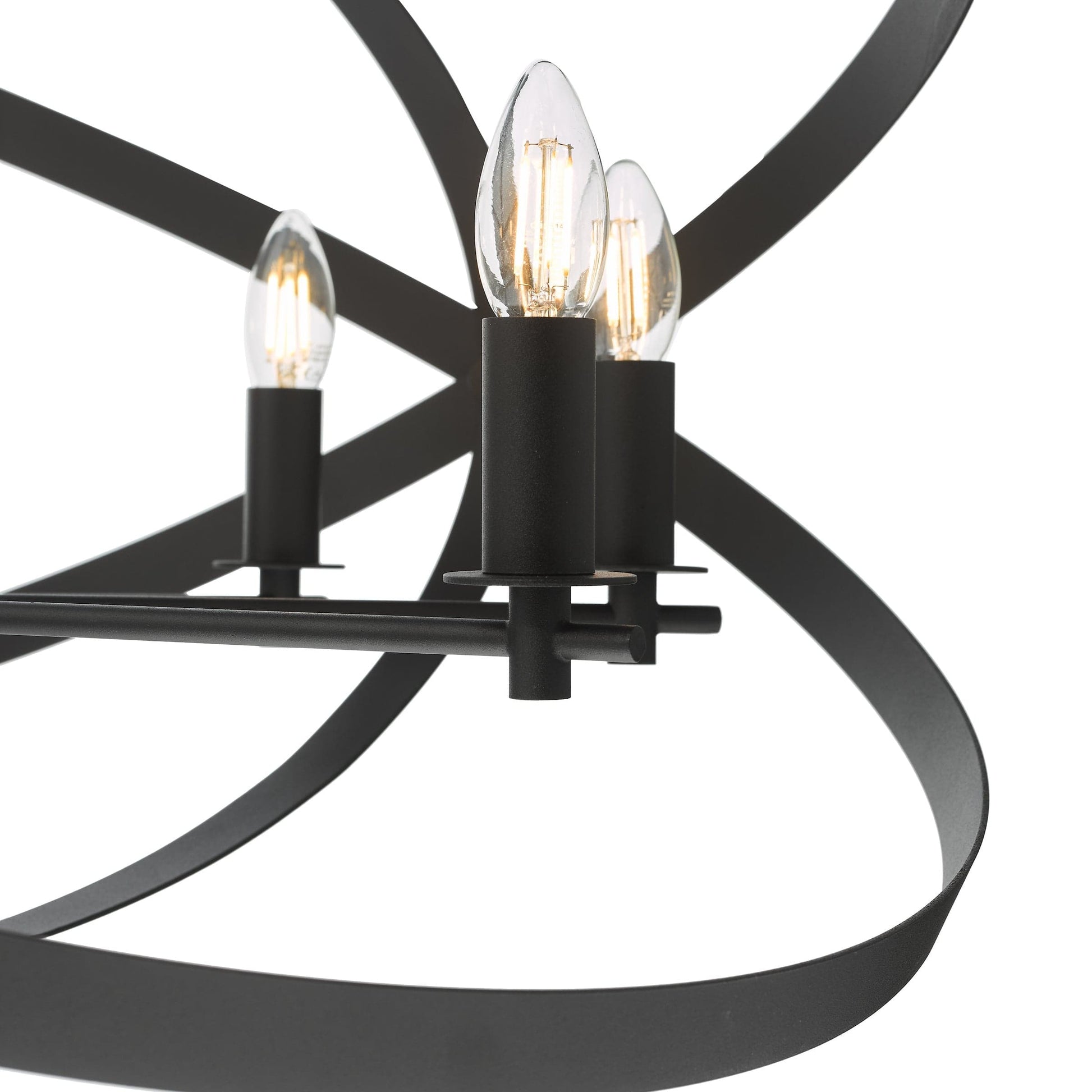 dar lighting Nitya 8 Light Pendant Matt Black NIT0822