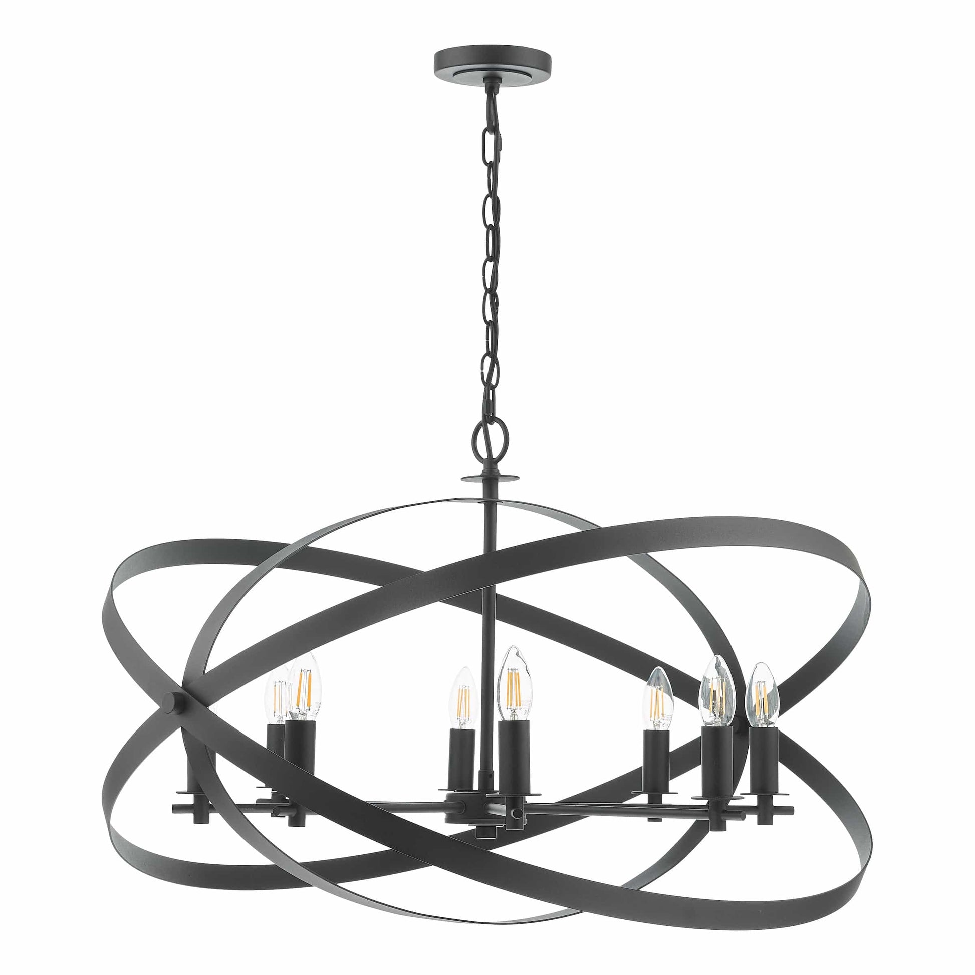 dar lighting Nitya 8 Light Pendant Matt Black NIT0822