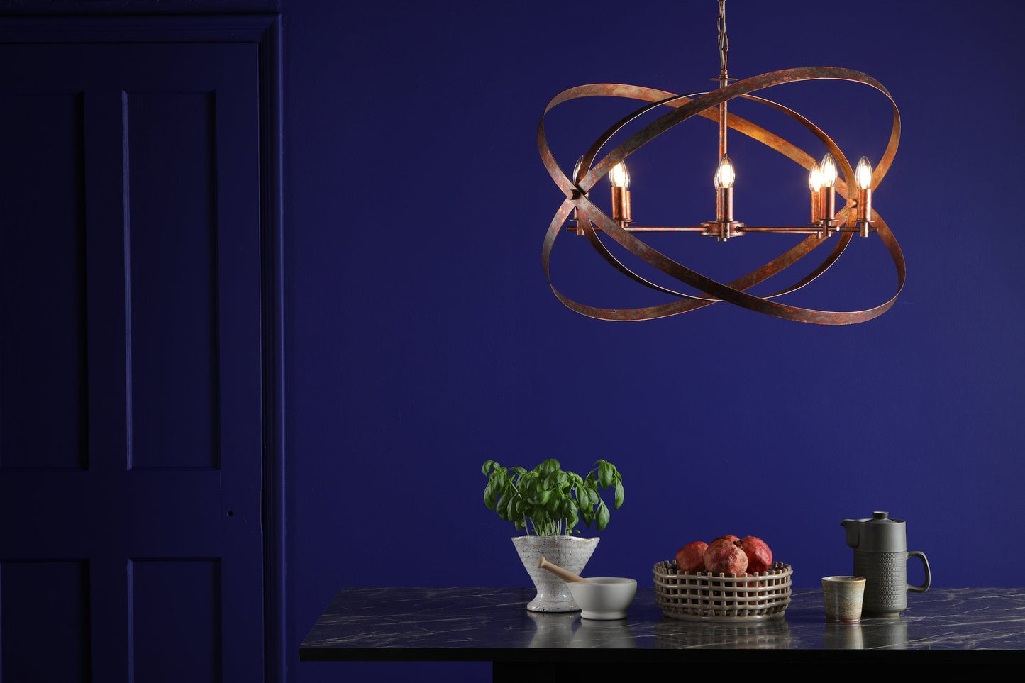 dar lighting Nitya 8 Light Pendant Mottled Copper NIT0864