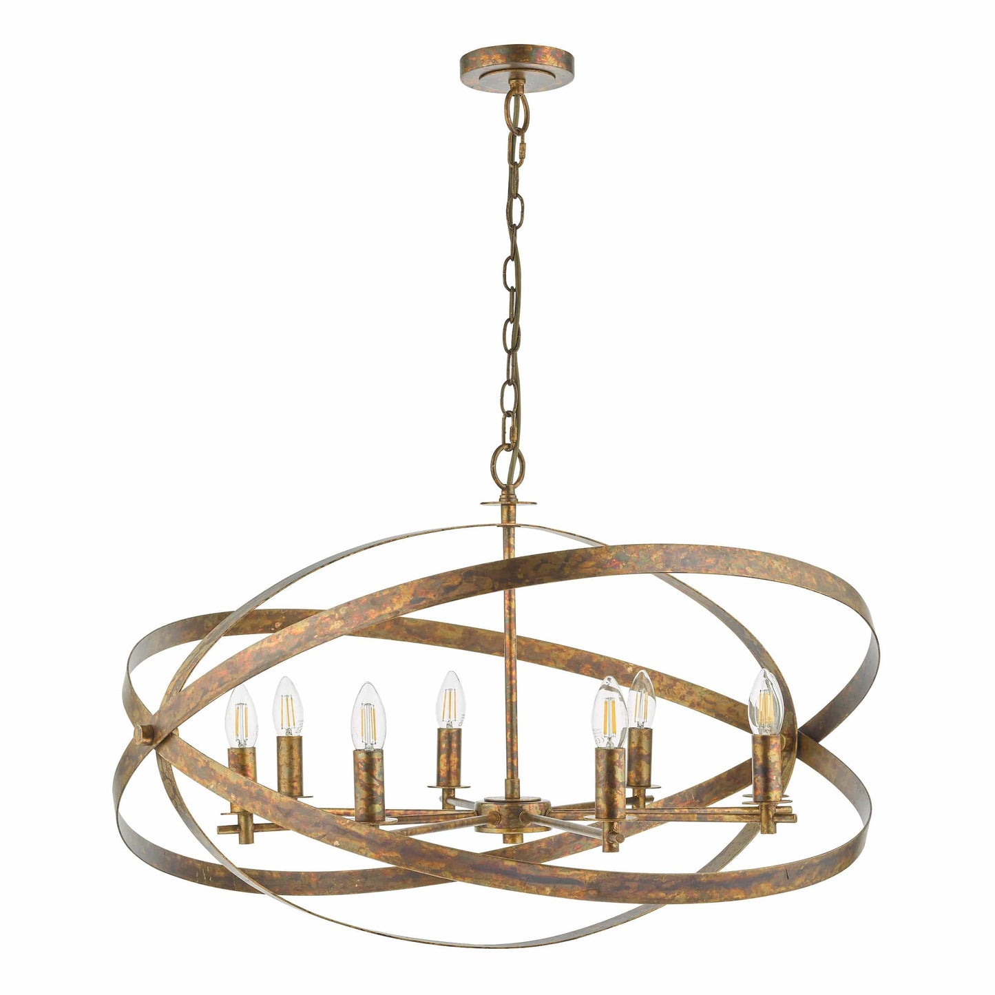 dar lighting Nitya 8 Light Pendant Mottled Copper NIT0864