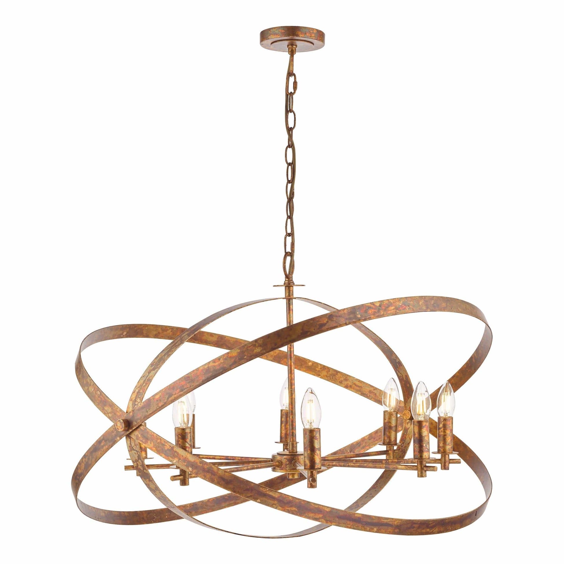 dar lighting Nitya 8 Light Pendant Mottled Copper NIT0864