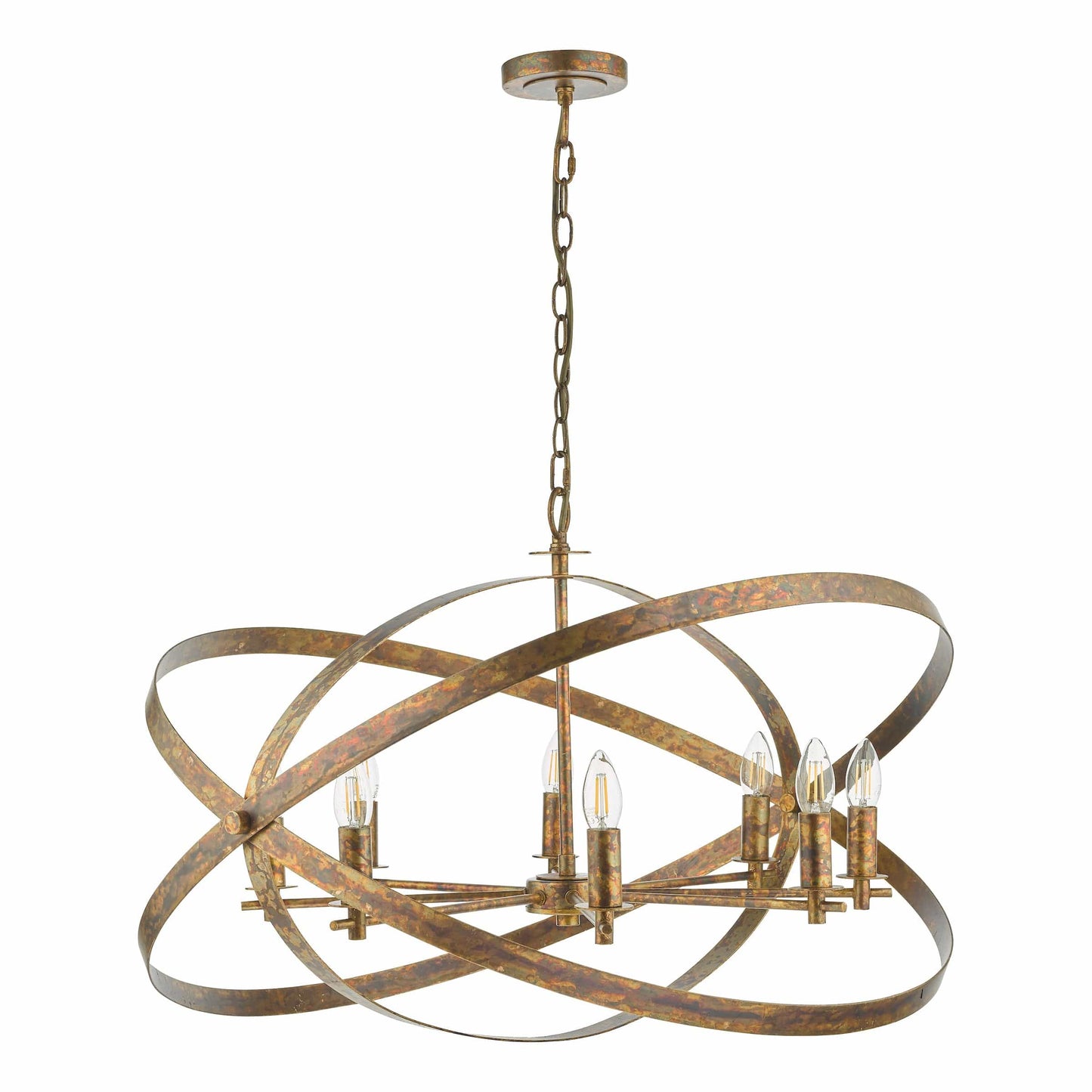 dar lighting Nitya 8 Light Pendant Mottled Copper NIT0864