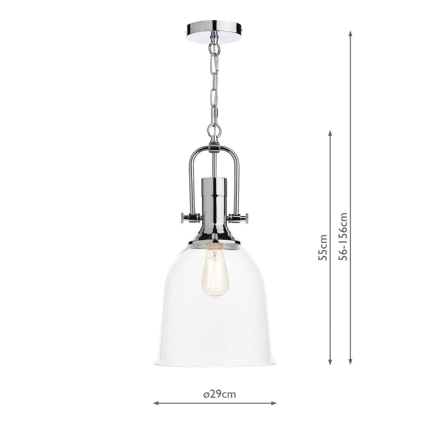 dar lighting Nolan 1 Light Pendant Polished Chrome/ Clear NOL0108