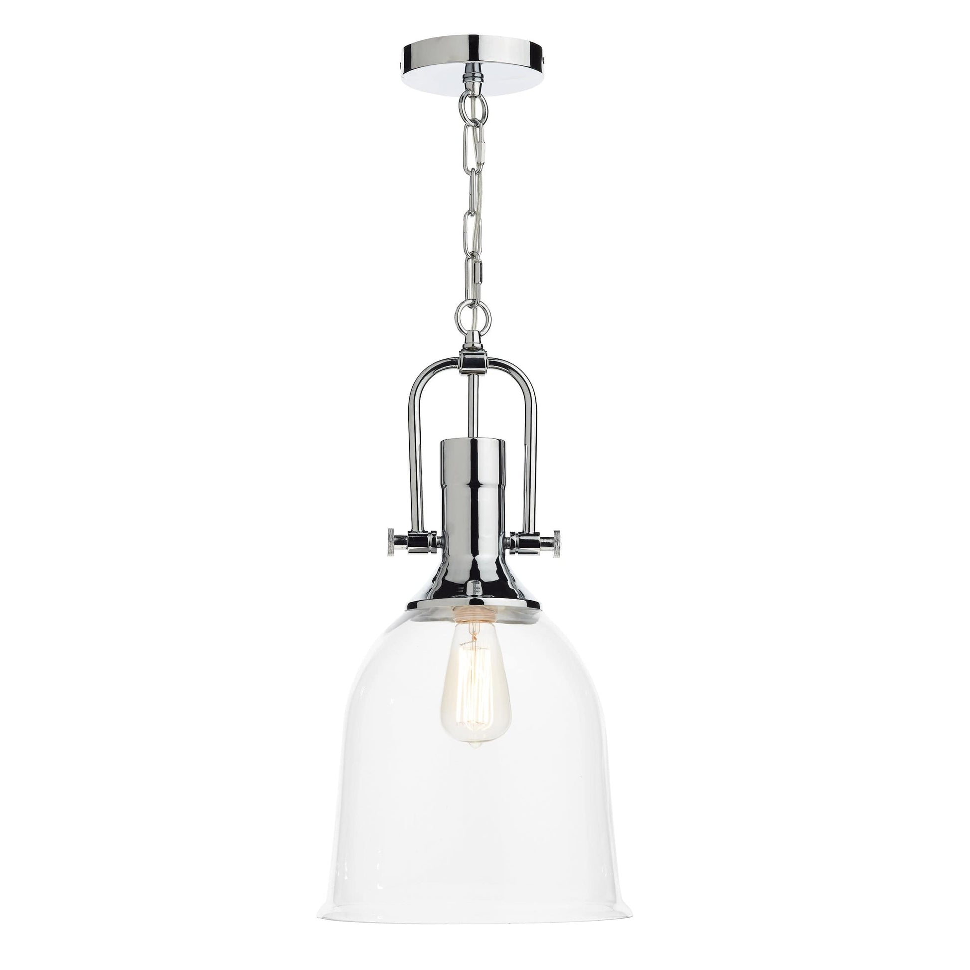 dar lighting Nolan 1 Light Pendant Polished Chrome/ Clear NOL0108