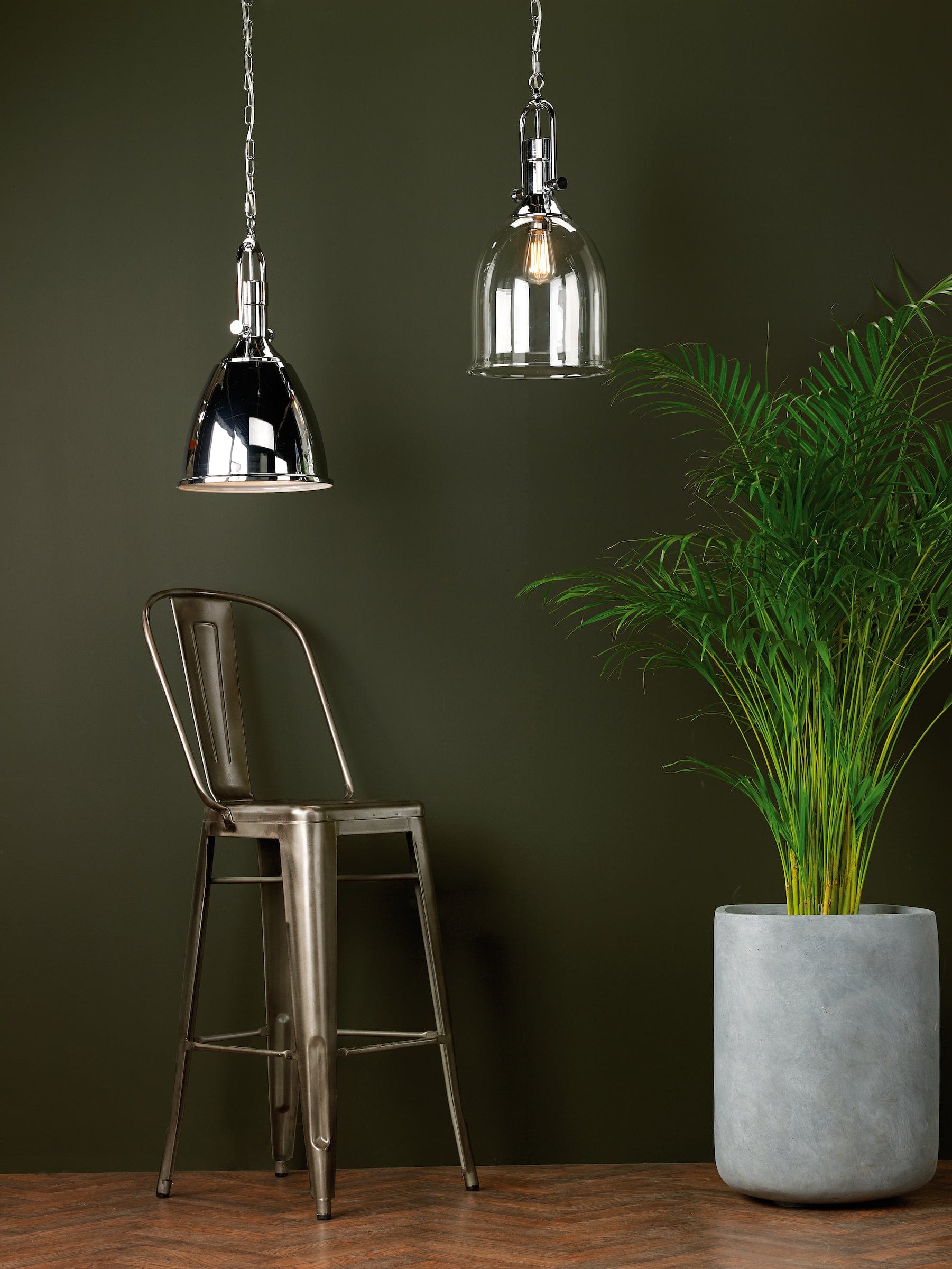 dar lighting Nolan 1 Light Pendant Polished Chrome/ Clear NOL0108