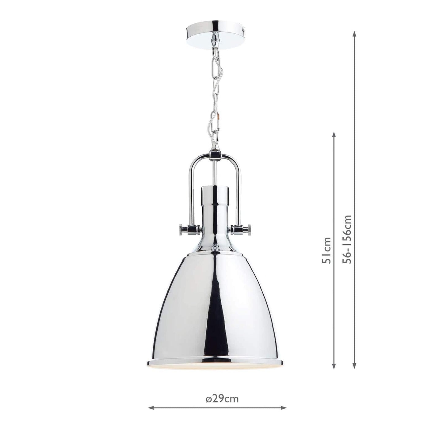 dar lighting Nolan 1 Light Pendant Polished Chrome NOL0150