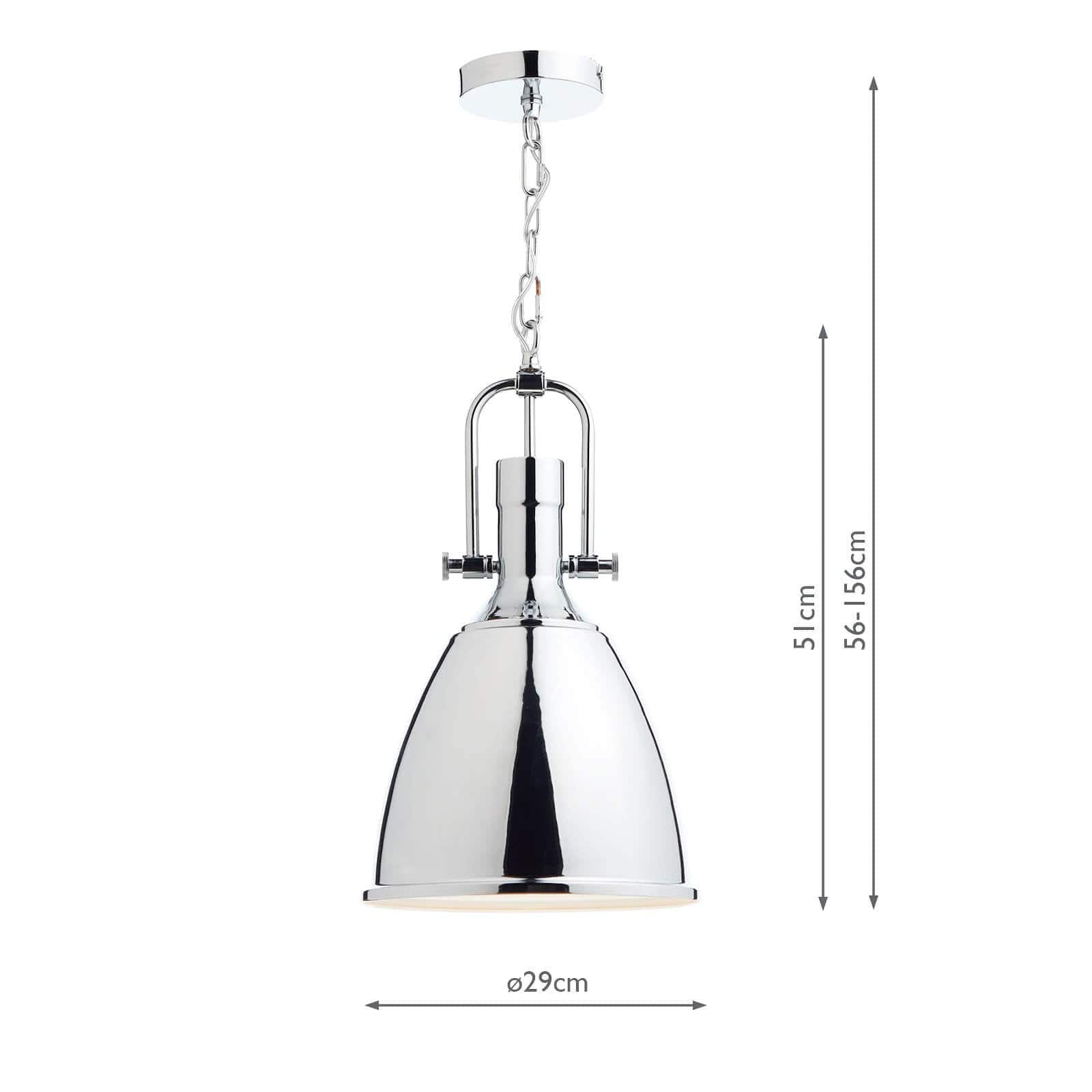 dar lighting Nolan 1 Light Pendant Polished Chrome NOL0150